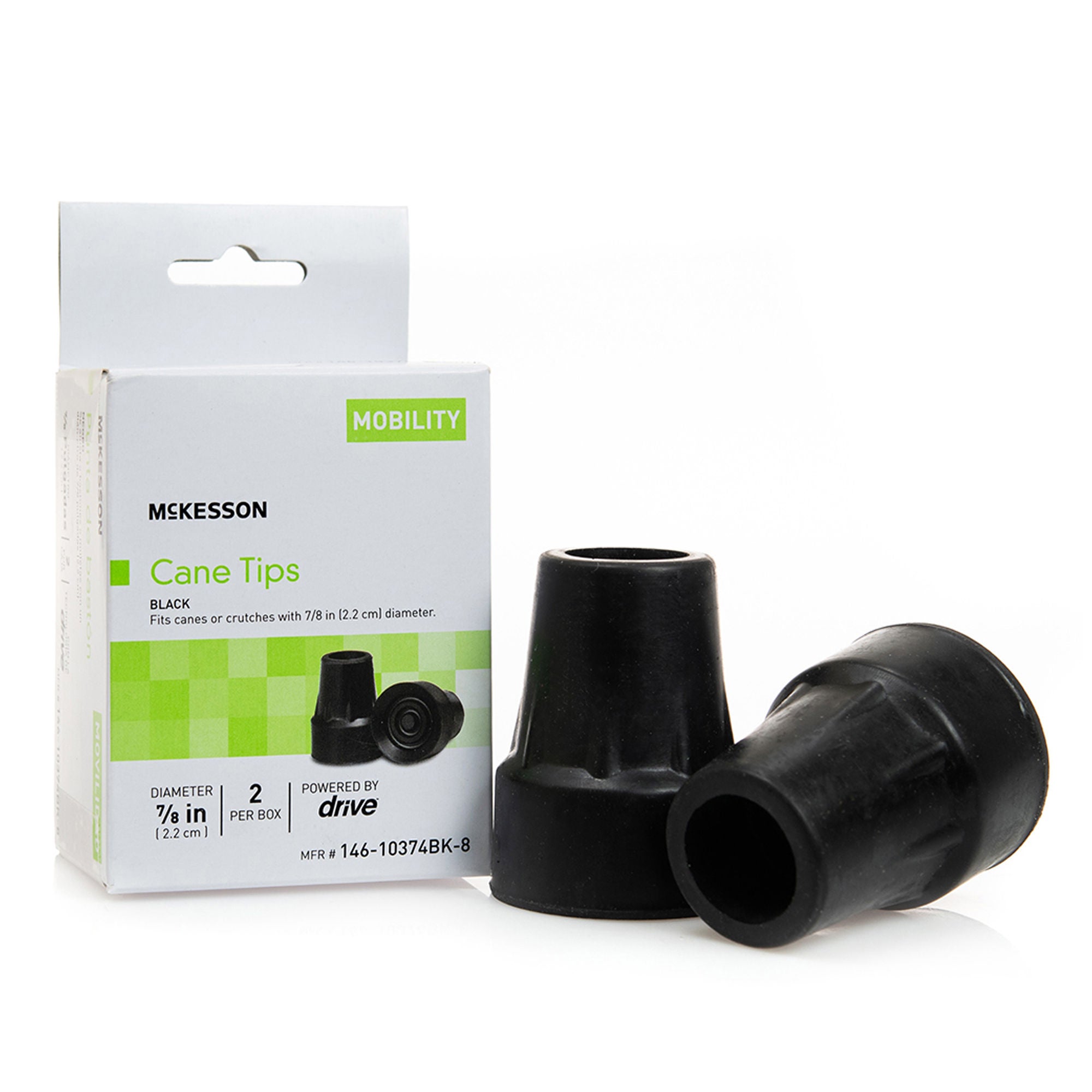 McKesson Brand - 146-10374BK-8 McKesson Cane / Crutch Tip For Cane / Crutch with 7/8 Inch Diameter