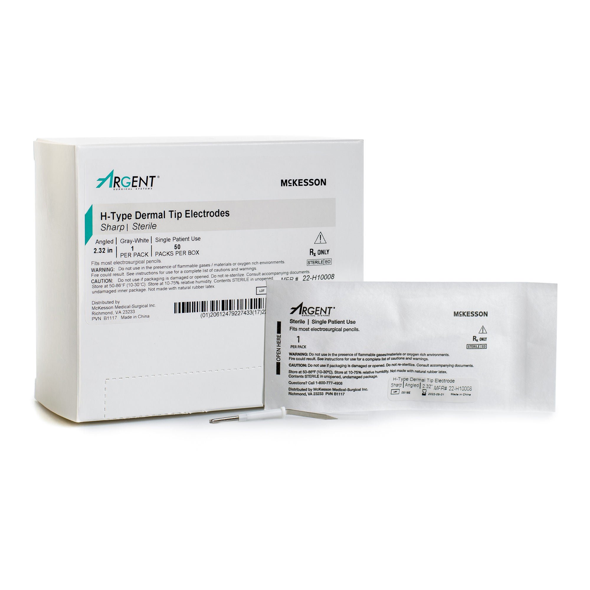 McKesson Brand - 22-H10008 Blade Electrode McKesson Sterile Sharp Angled Blade Tip Disposable