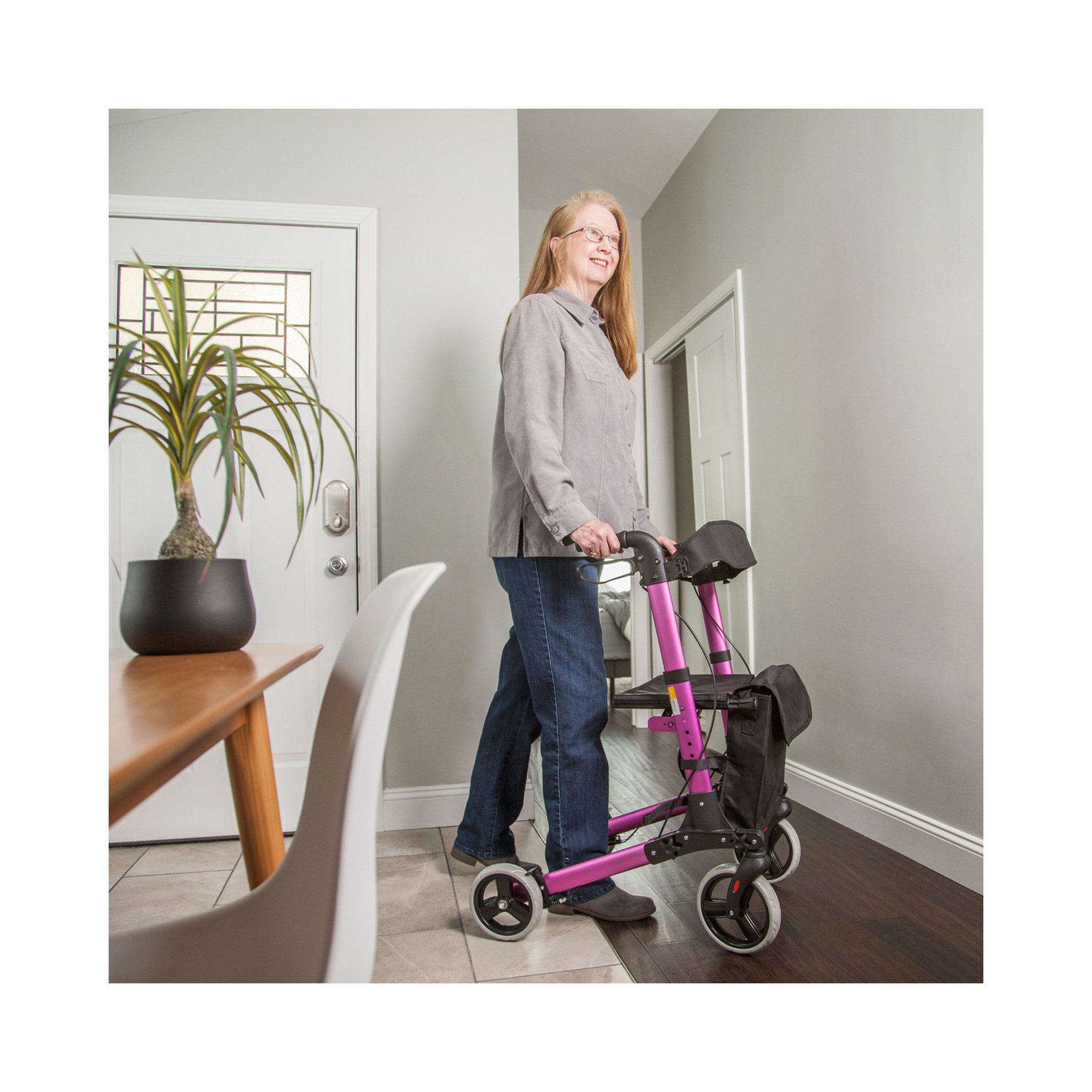 Mabis Healthcare 501-5012-4100 - HealthSmart® Gateway Four-Wheel Rollator, 31 to 36 Inch Handle Height - 1/Each
