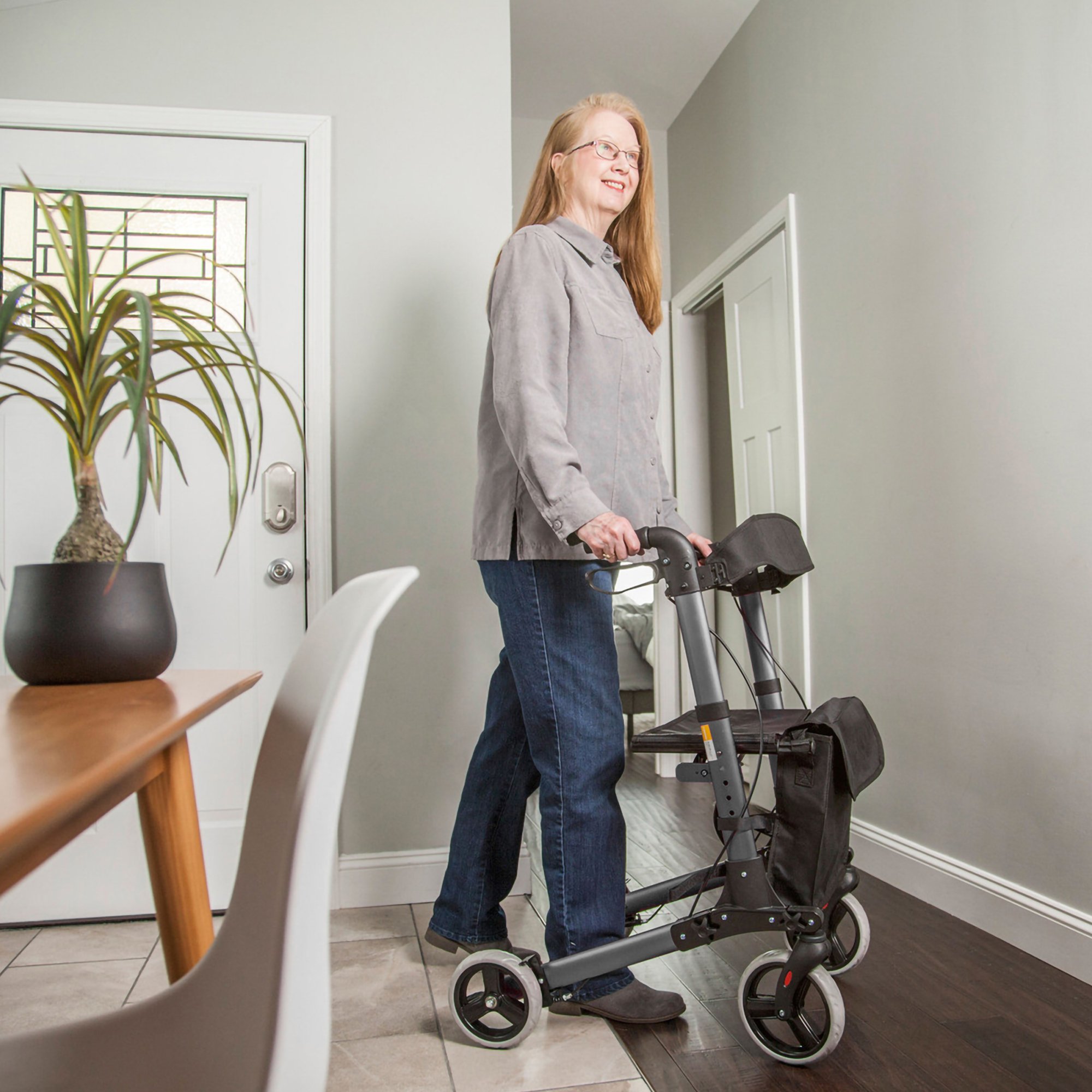 Mabis Healthcare 501-5012-4100 - HealthSmart® Gateway Four-Wheel Rollator, 31 to 36 Inch Handle Height - 1/Each