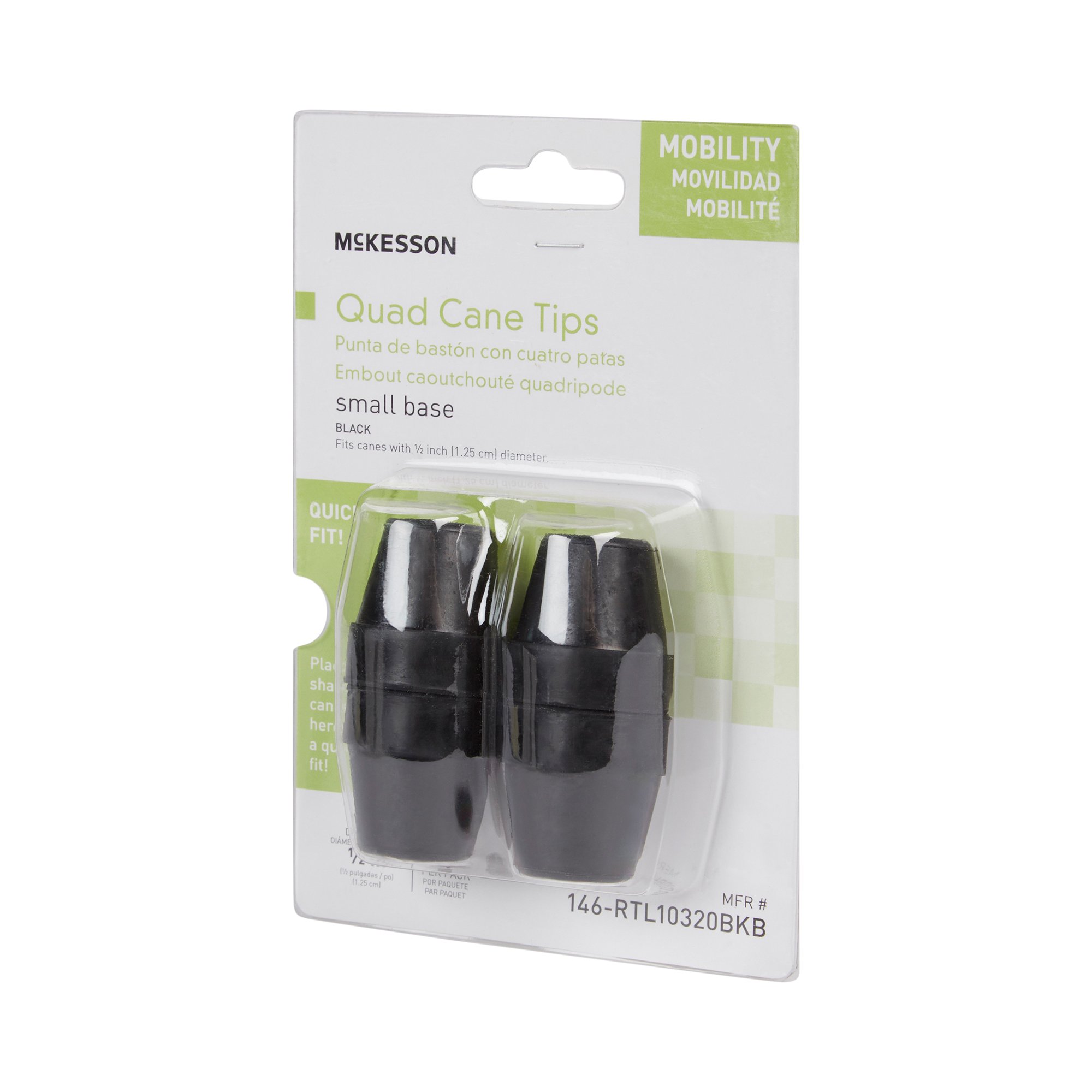 McKesson Brand 146-RTL10320BKB - McKesson Quad Cane Tips - 4/Box, 40/Case