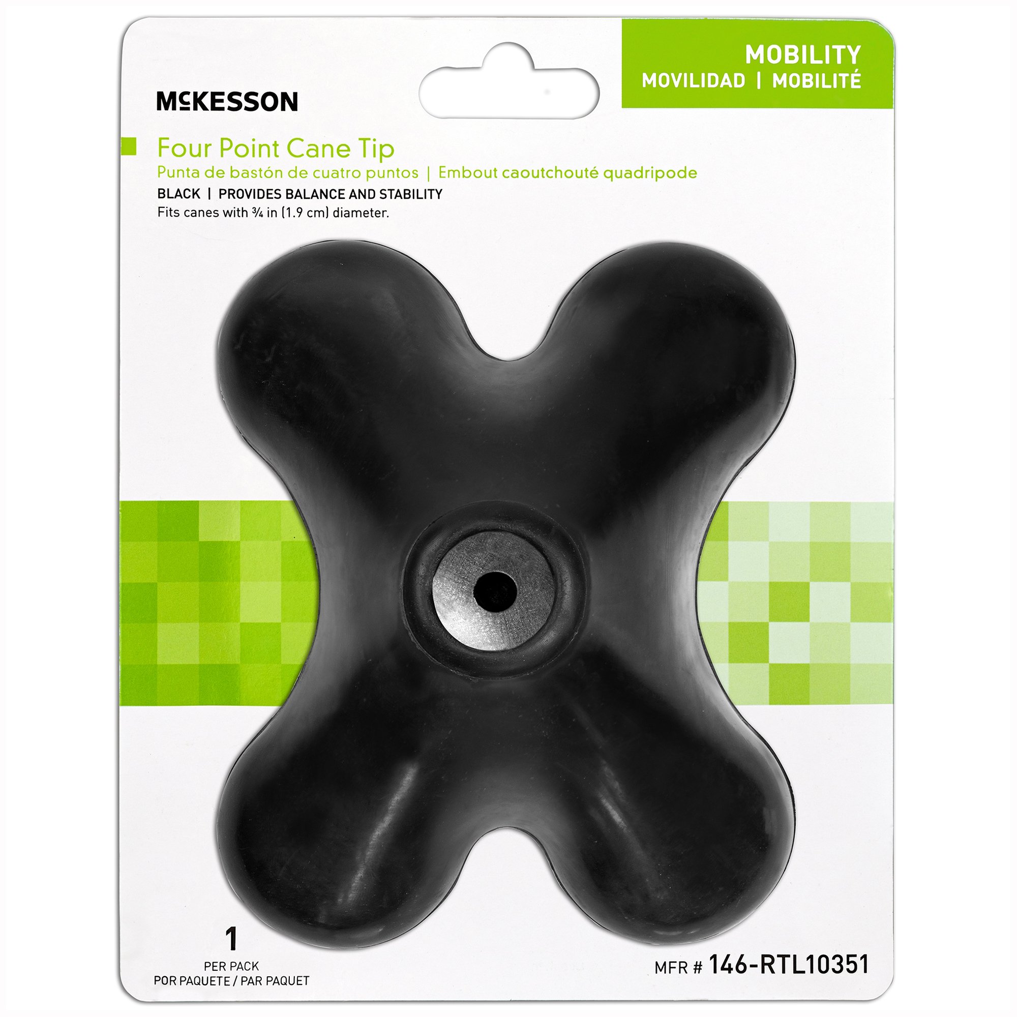 McKesson Brand - 146-RTL10351 McKesson Four-Point Cane Tip