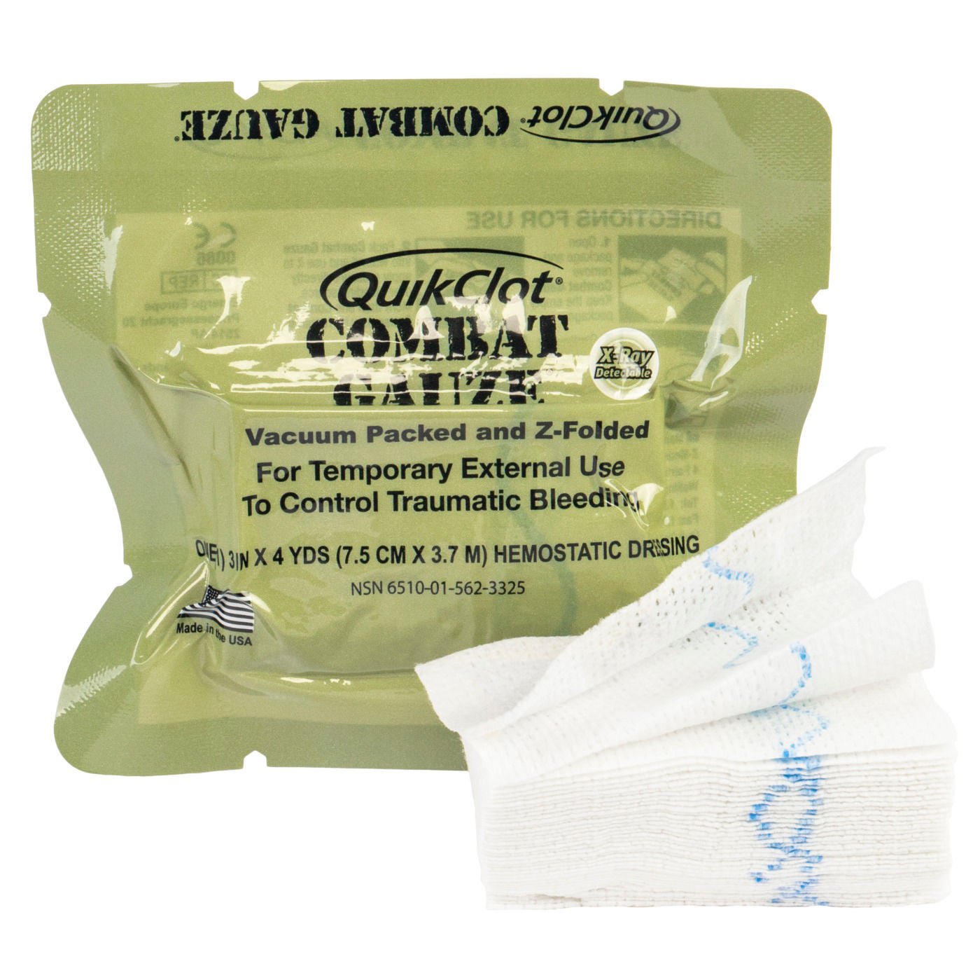 North American Rescue - 30-0039 Hemostatic Dressing Quick-Clot® Combat Gauze 3 Inch X 4 Yard 1 per Pack Sterile