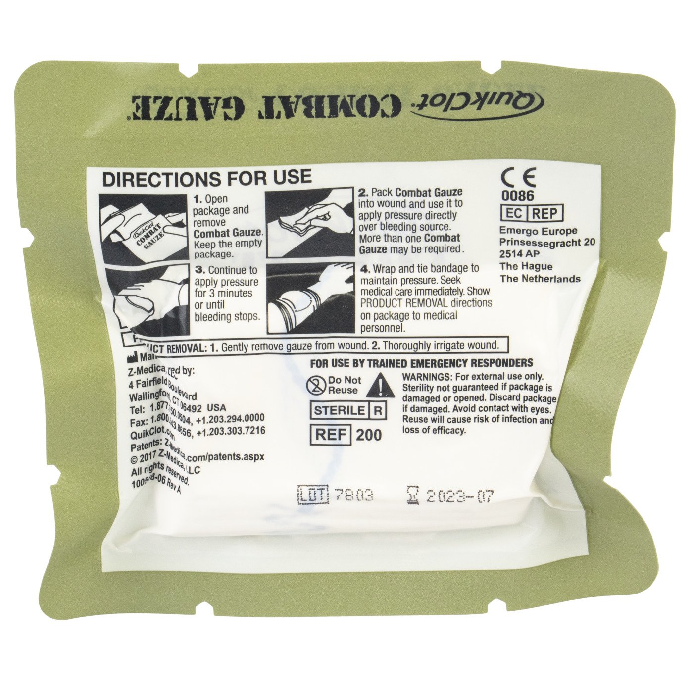 Quick-Clot Combat Gauze Hemostatic Dressing 30-0039 by North American Rescue