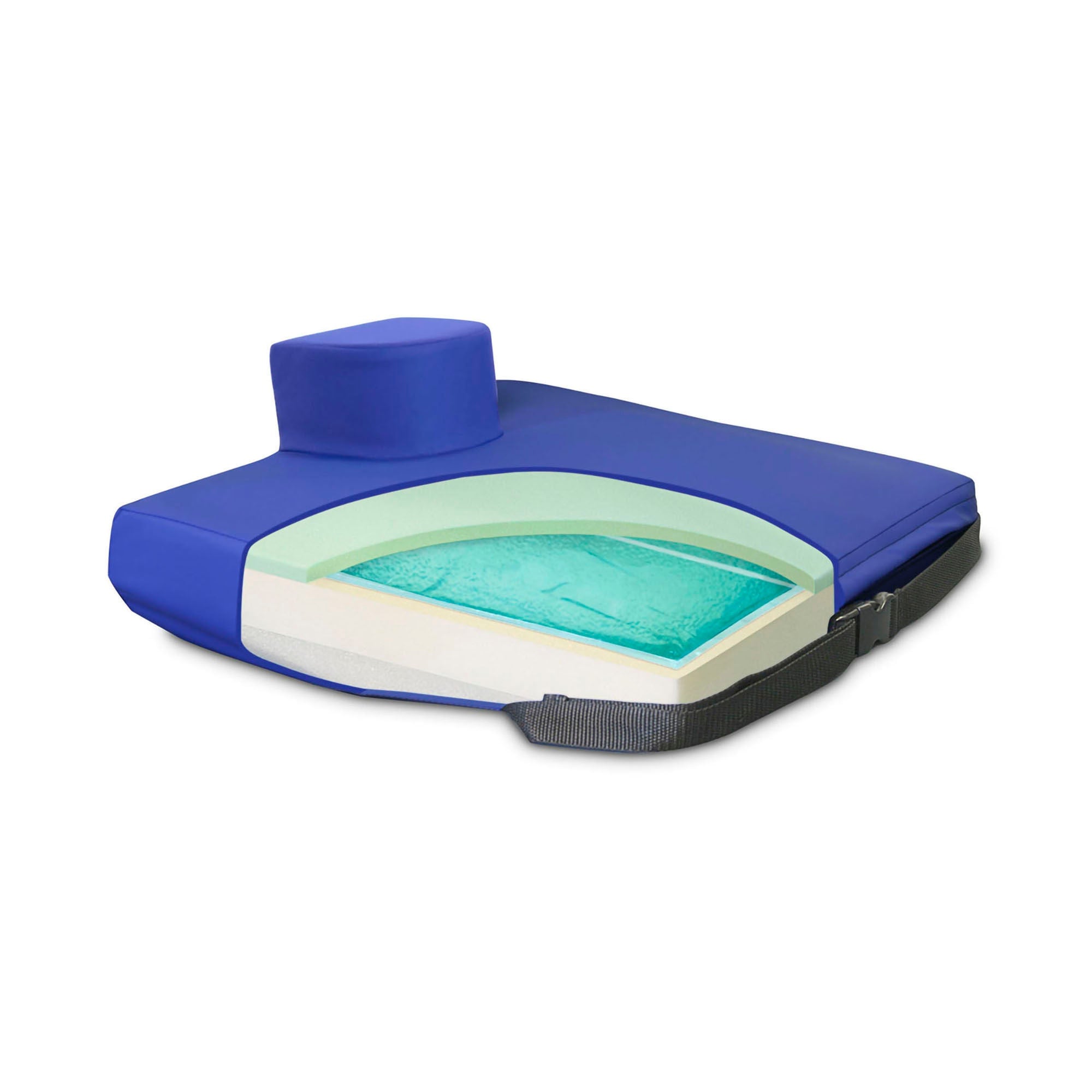 New York Orthopedic - 9599-GWP-201642 Wedge Seat Cushion with Pommel APEX CORE™ 20 W X 16 L X 4 to 2 D Inch Foam / Gel