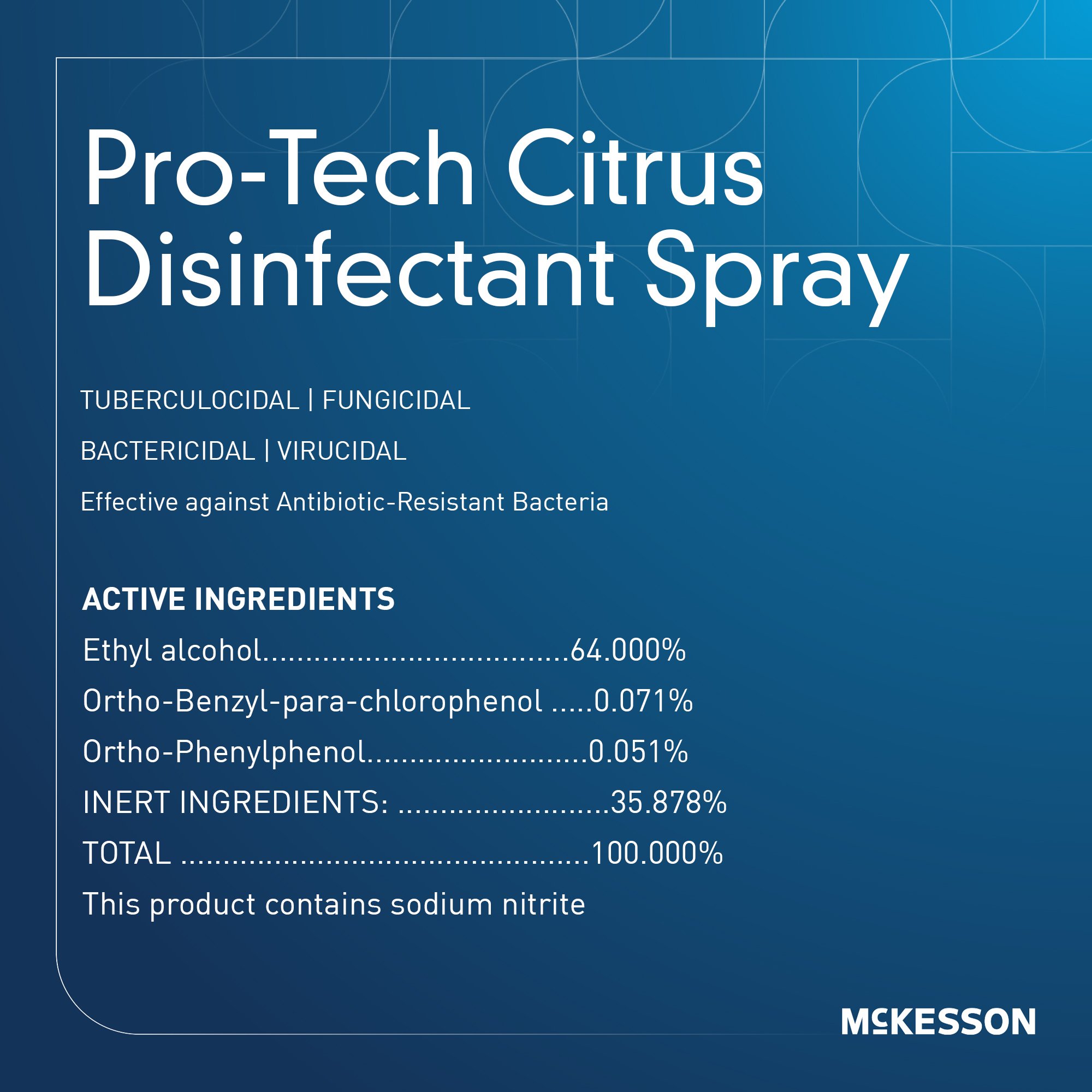 McKesson Brand - 53-28594 McKesson Pro-Tech Surface Disinfectant Cleaner Alcohol-Based Liquid Citrus Scent