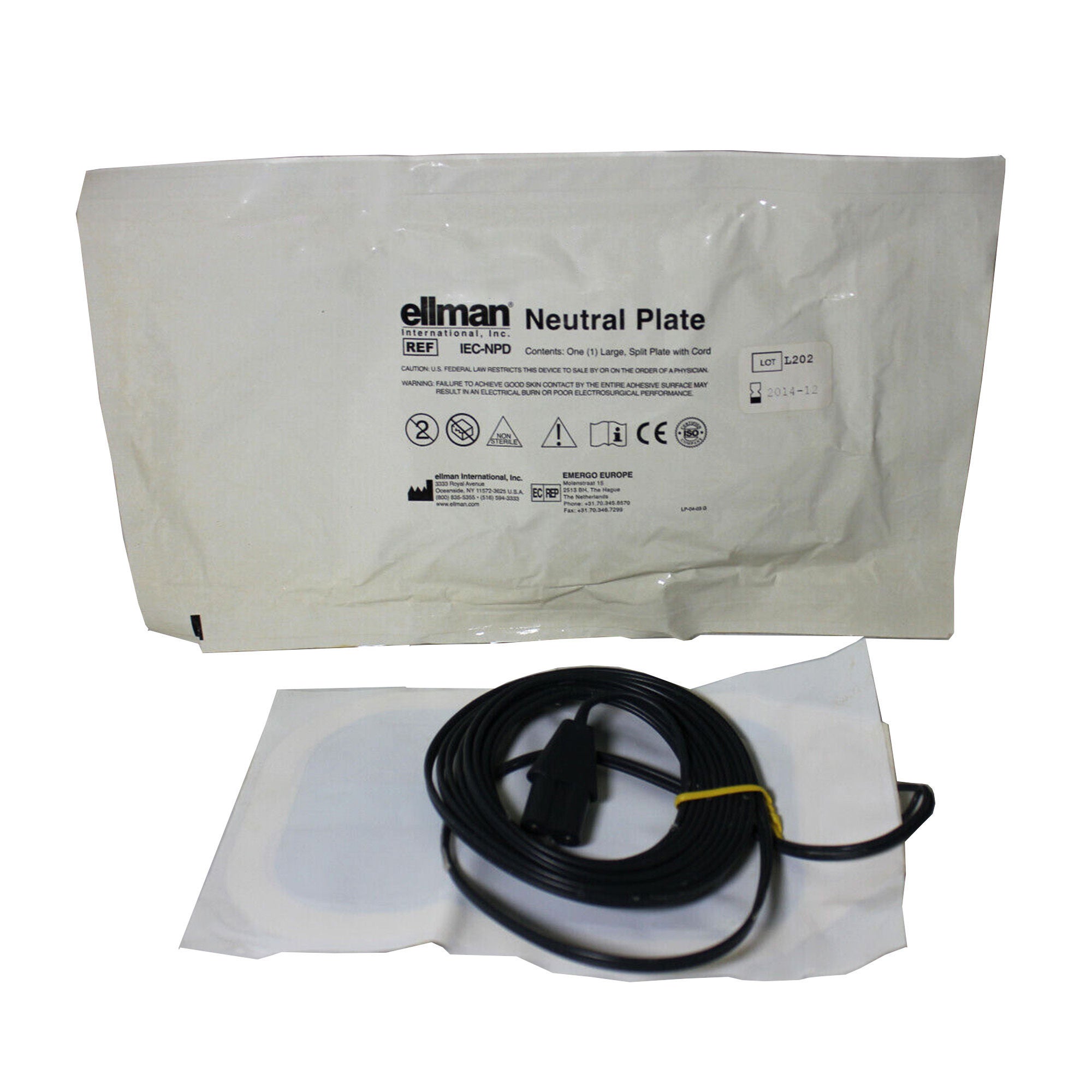 Ellman International - IEC-NPD Patient Return Electrode Ellman® Split Corded