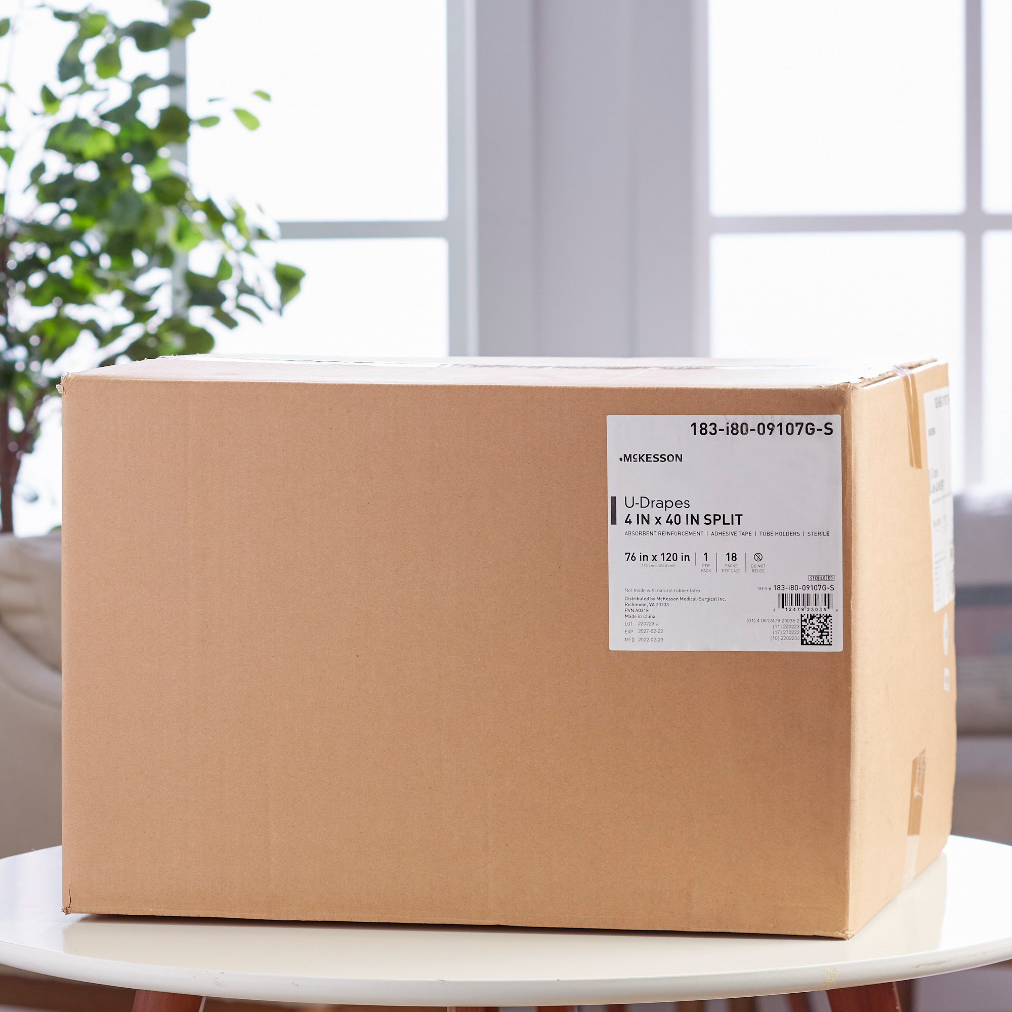 McKesson Brand 183-I80-09107G-S - McKesson Sterile U-Drape with Split, 76 x 120 Inch - 1/Pack, 18/Case