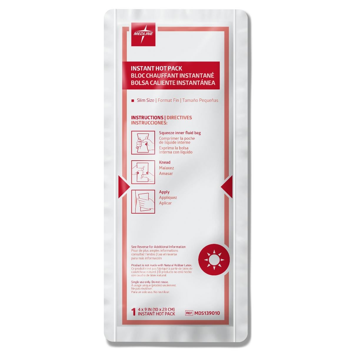 Medline - MDS139010 Instant Hot Pack Medline General Purpose Slim Plastic / Sodium Acetate Disposable