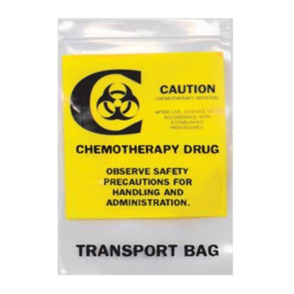 Action Health - 85251850765 Hazardous Drug Bag Chemotherapy Drug Observe Safety Precautions for Handling and Administration Clear / Yellow 12 X 15 Inch