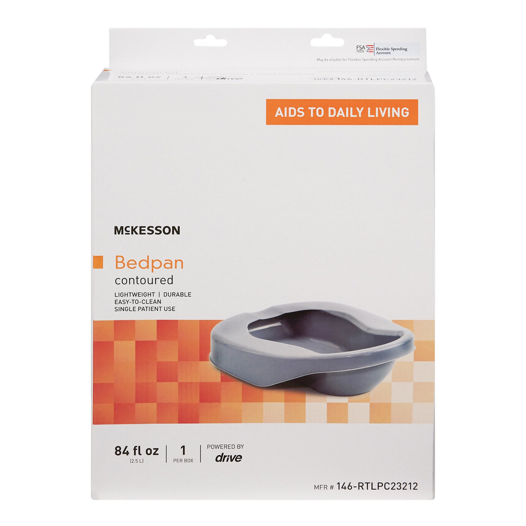 McKesson Brand - 146-RTLPC23212 McKesson Reusable Contoured Bedpan