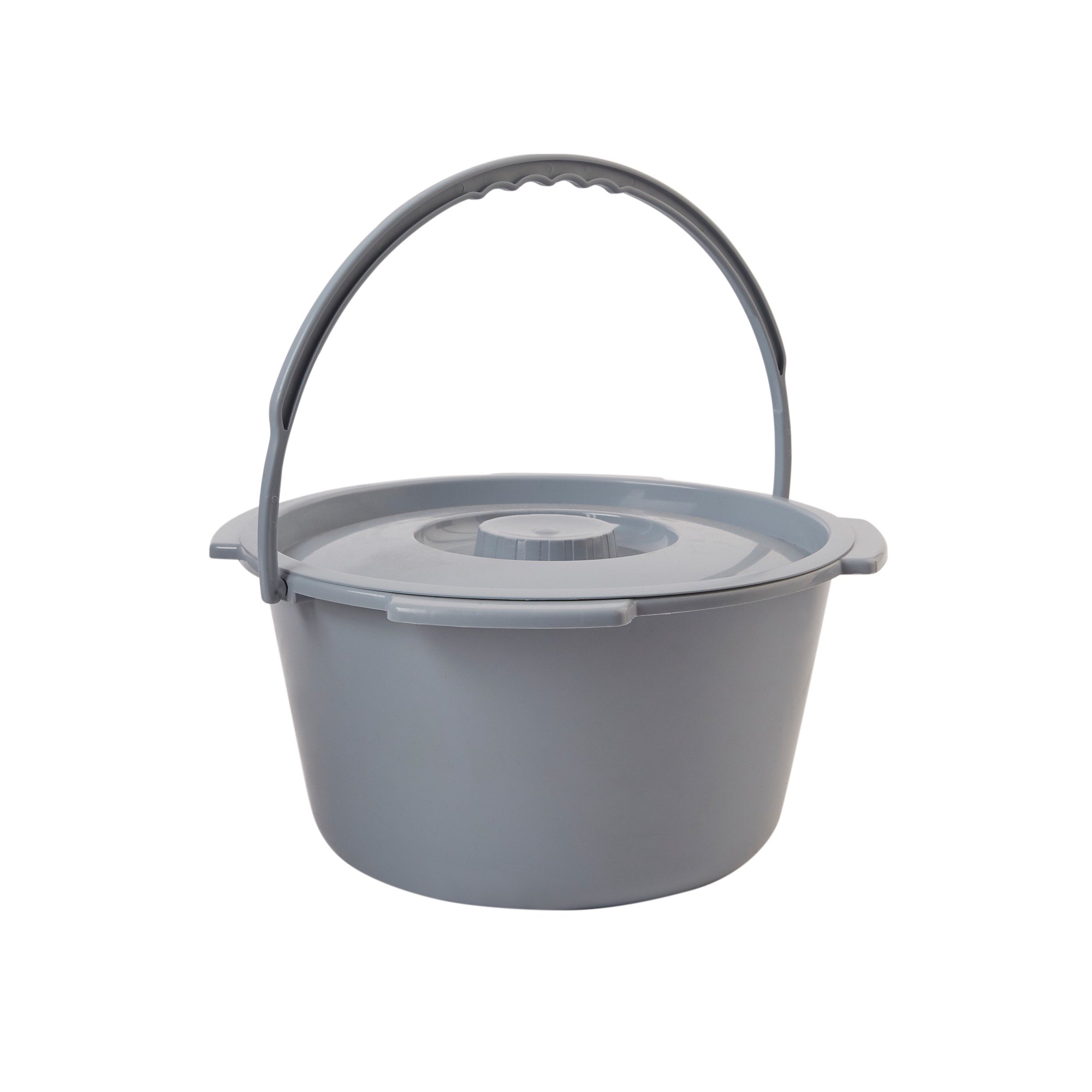 McKesson Brand 146-11106 - McKesson Commode Bucket With Metal Handle And Cover, 7-1/2 Quart, Gray - 1/Each, 12/Case