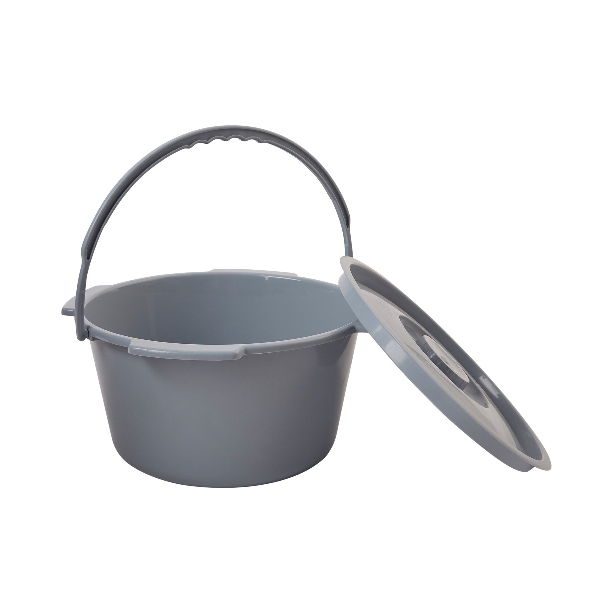 McKesson Brand 146-11106 - McKesson Commode Bucket With Metal Handle And Cover, 7-1/2 Quart, Gray - 1/Each, 12/Case