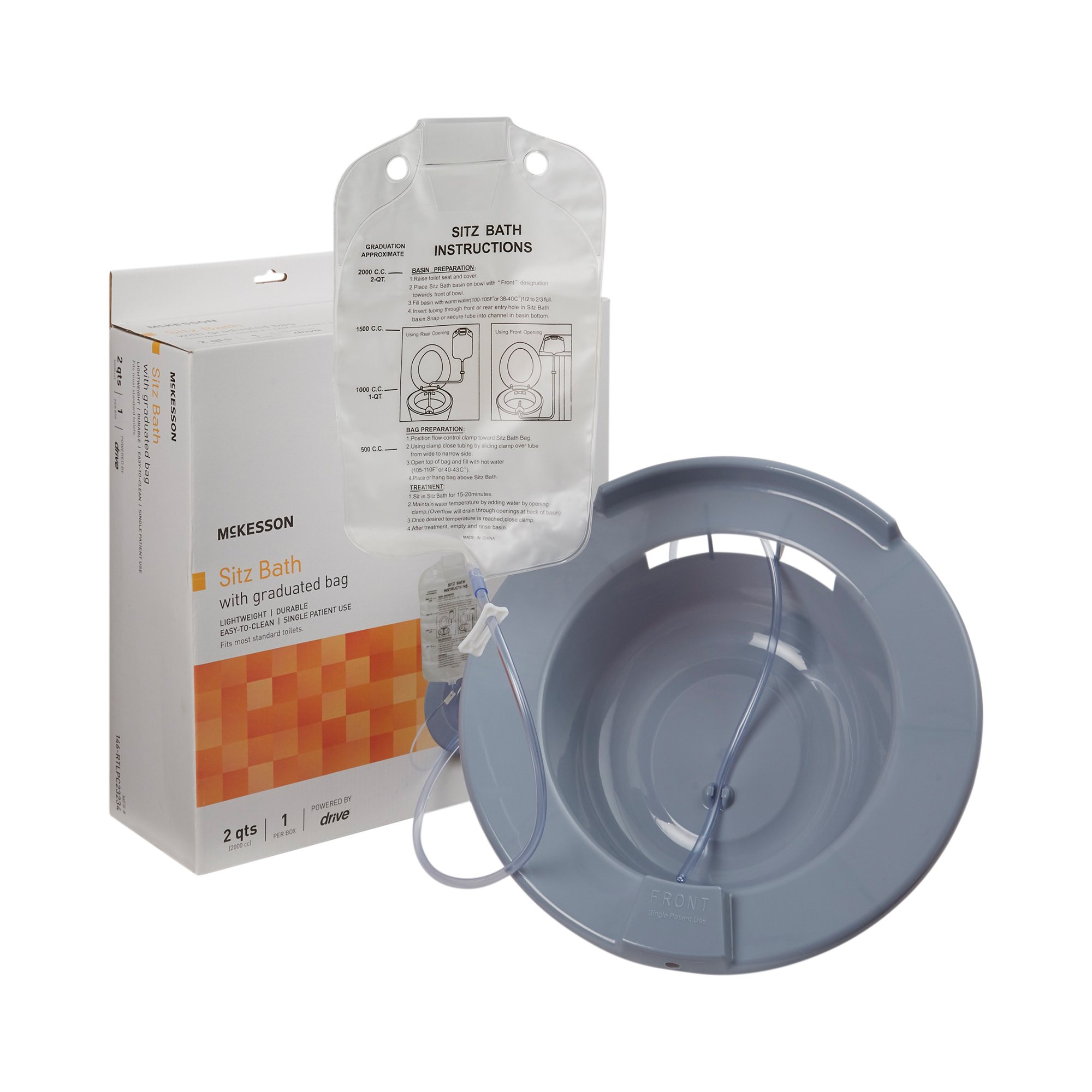 McKesson Brand 146-RTLPC23234 - McKesson Round Sitz Bath, 2,000 mL Bag - 1/Each, 6/Case