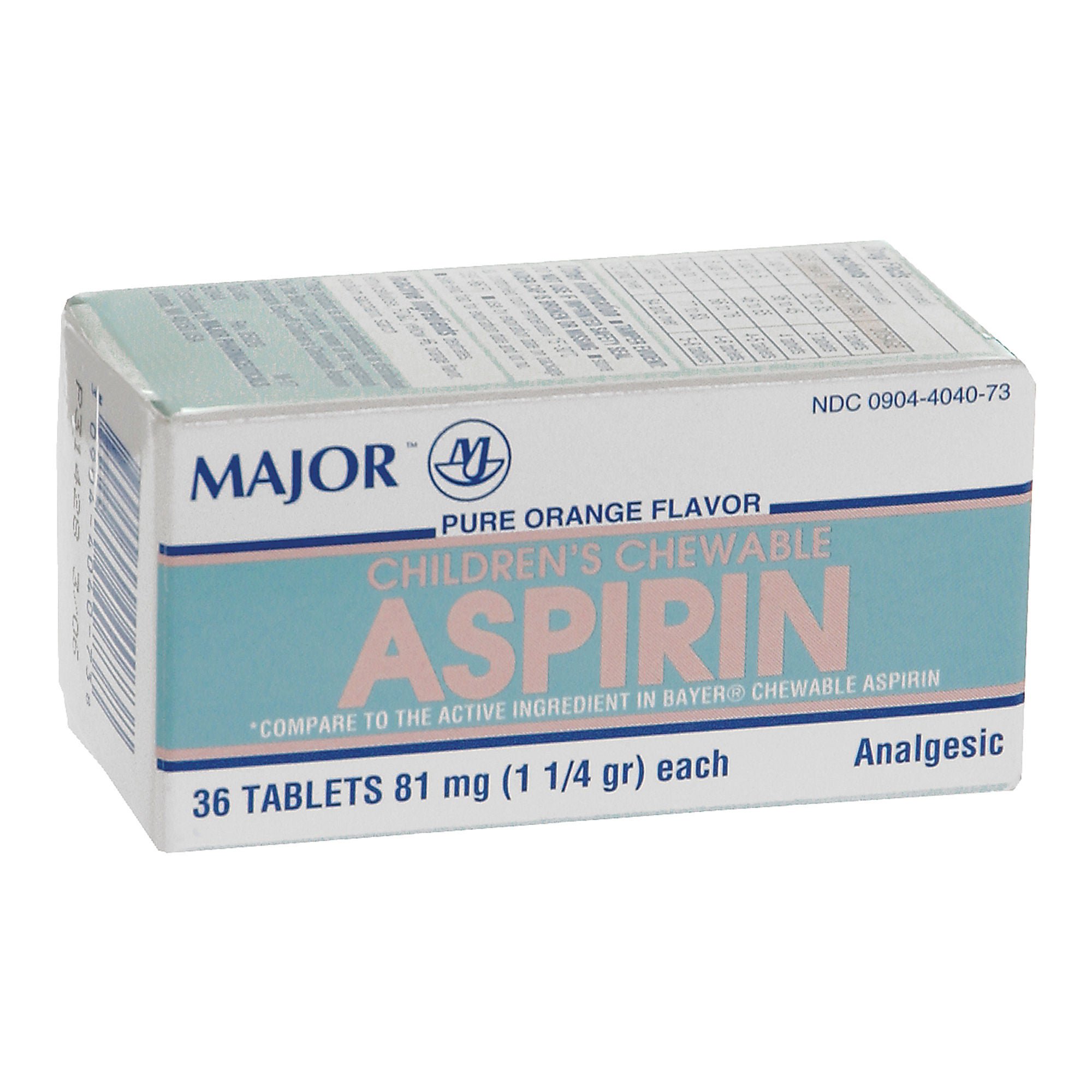 Major Pharmaceuticals - 00536100836 Major™ Children's Chewable Aspirin