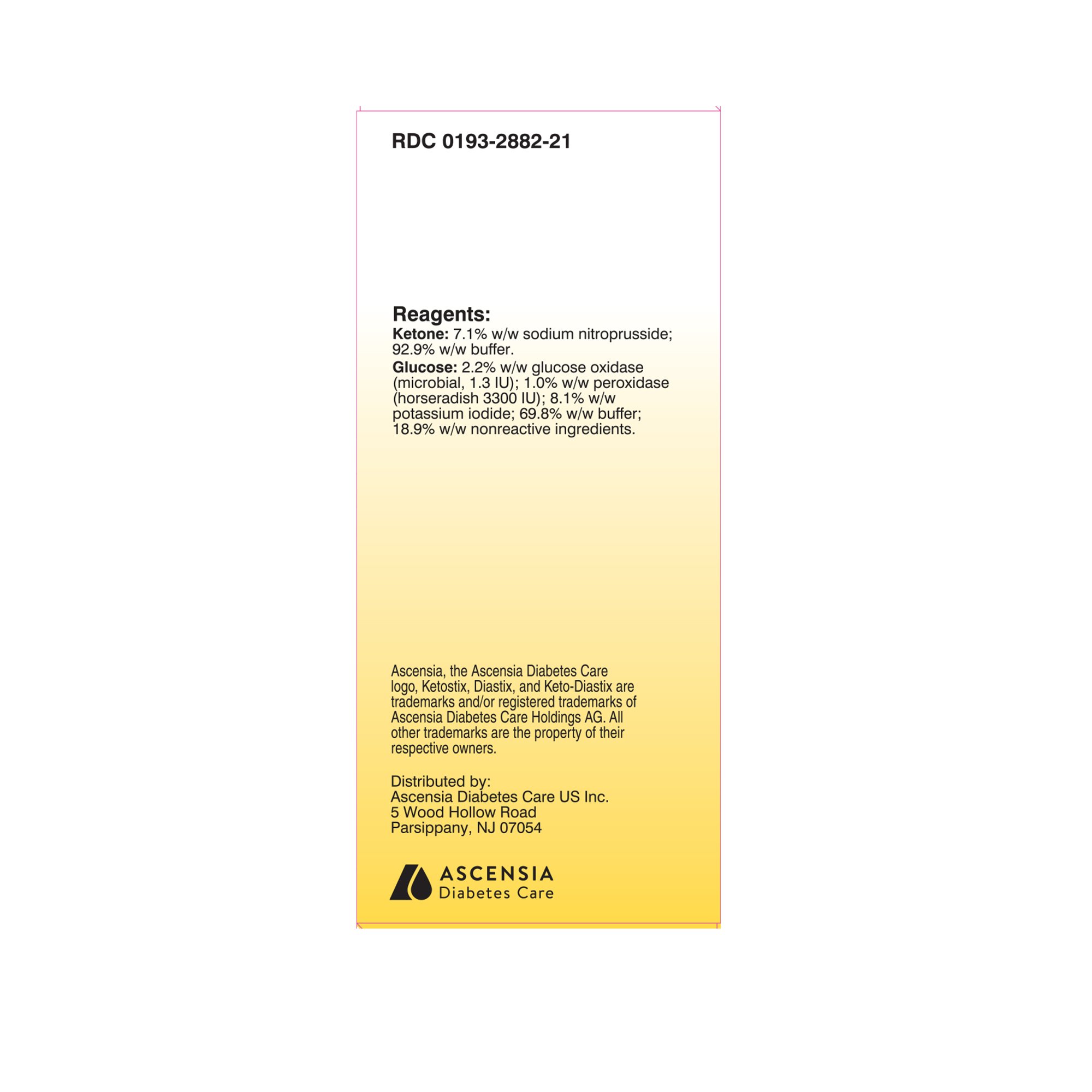 Ascensia Diabetes Care - 2882 Keto-Diastix® Urinalysis Reagent Strips