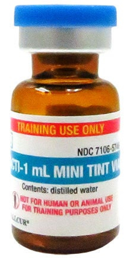 Wallcur - 482MV Clinical Training Medication Practi-1 mL Mini Tint Vial™ Liquid Vial 1 mL