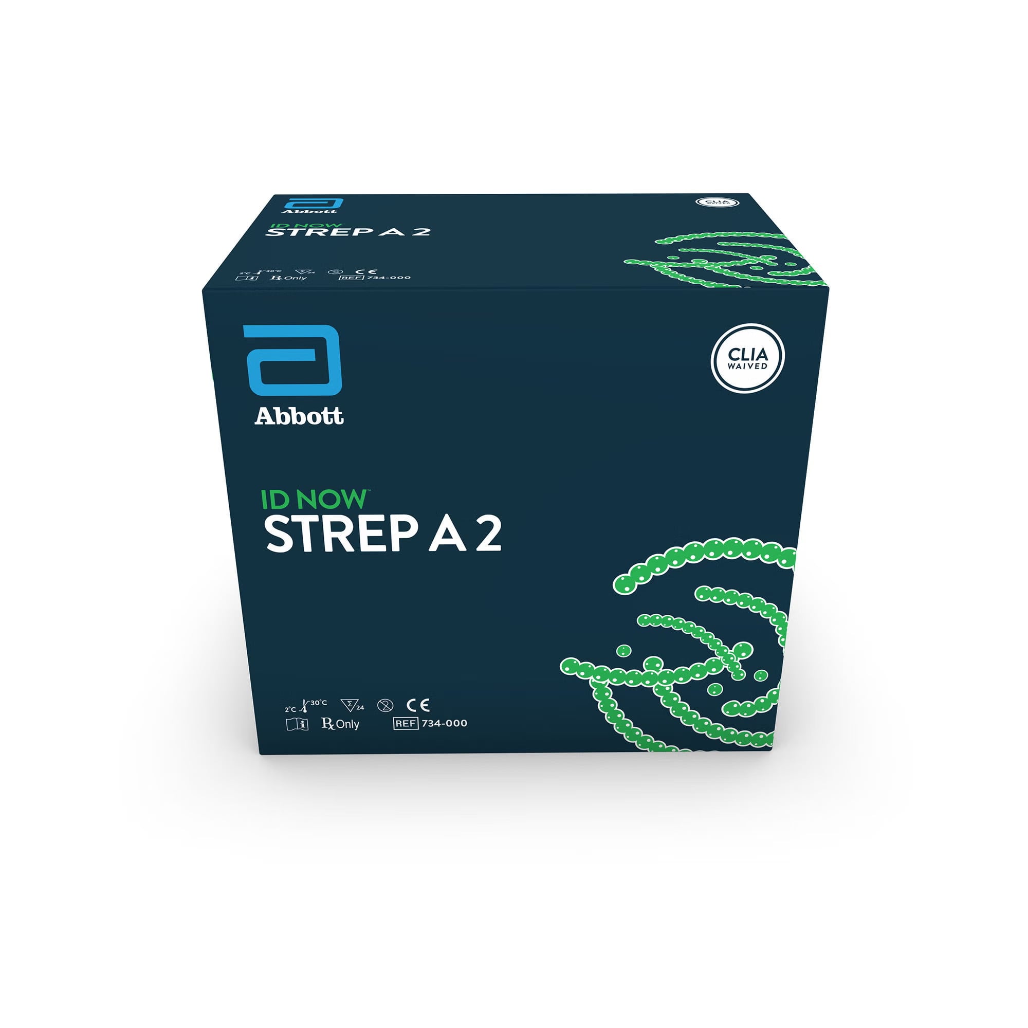 Abbott Rapid Dx North America LLC - 734000 Respiratory Test Kit ID NOW™ Strep A 2 24 Tests CLIA Waived