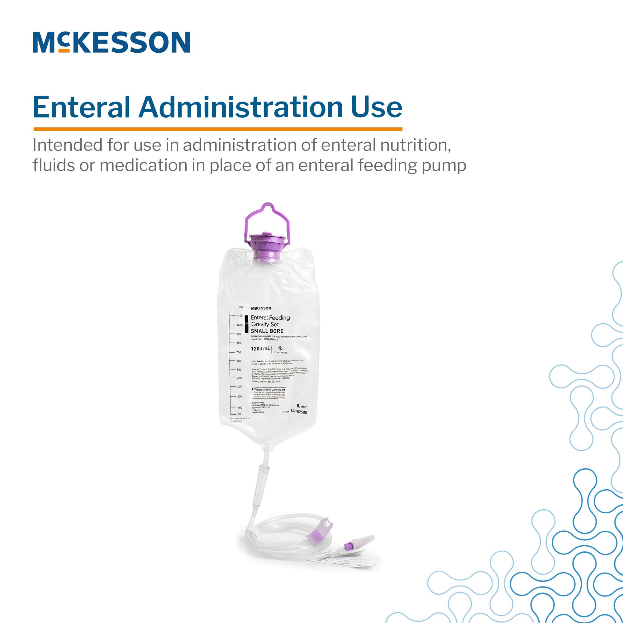 McKesson Brand - 16-702500 McKesson Gravity Feeding Bag Set