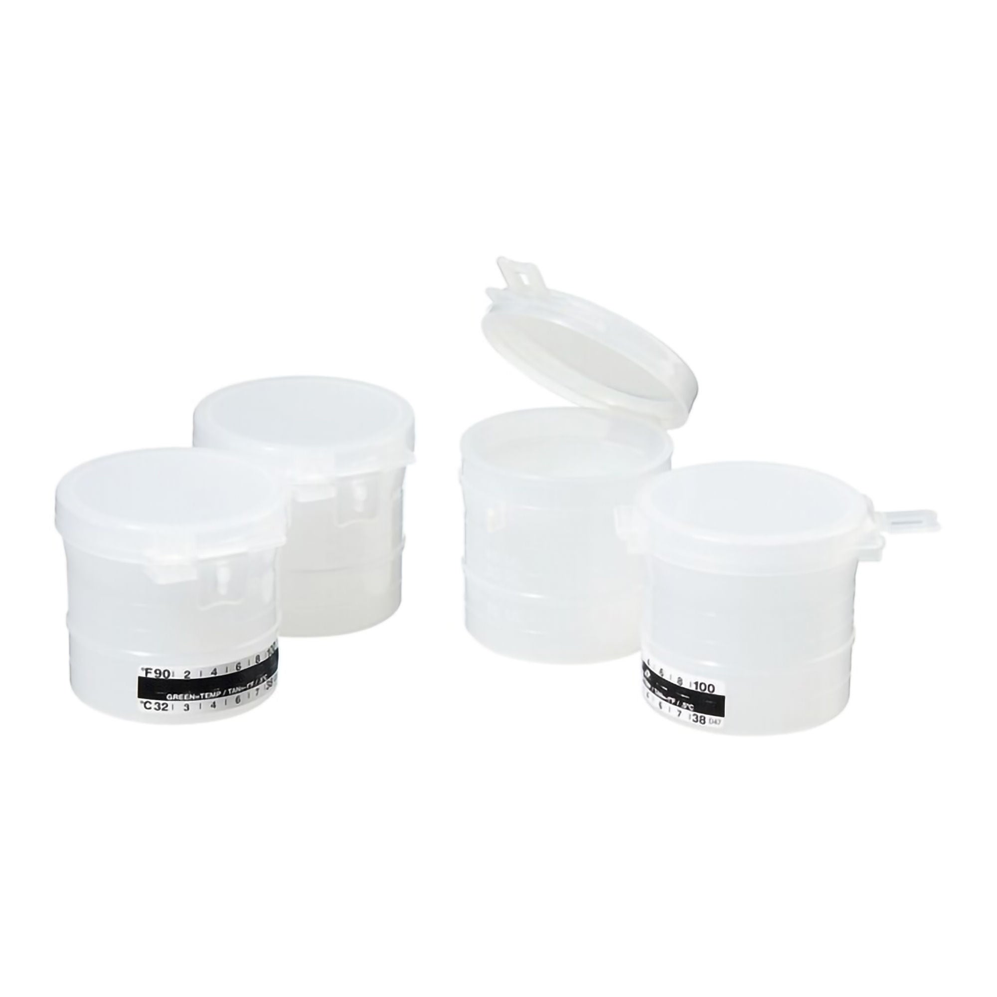 Thermo Scientific - 10116TV Specimen Container with Temperature Strip Thermo Scientific™ Capitol Vial 48 X 52 mm 90 mL (3 oz.) Flip Top Cap Patient Information NonSterile