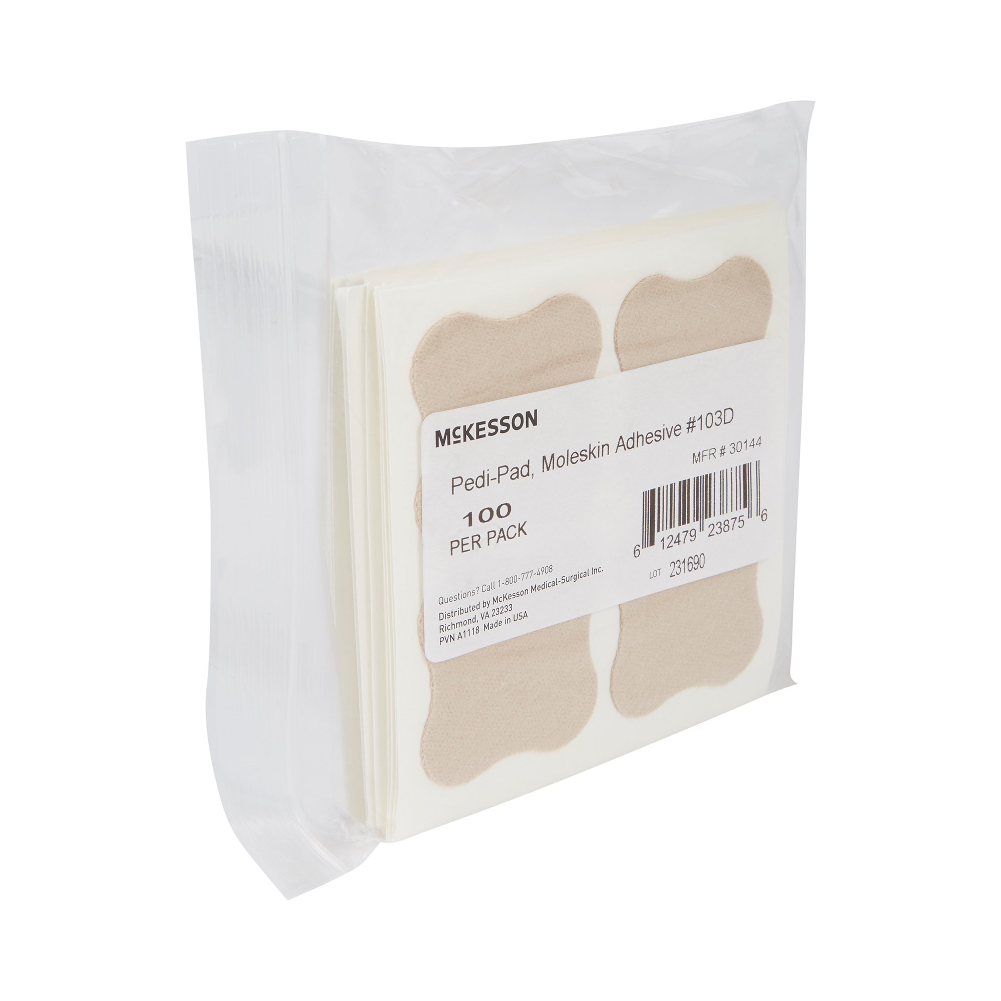 McKesson Brand 30144 - McKesson Pedi-Pad Beige Protective Pad, Size 103-D - 100/Pack, 1000/Case