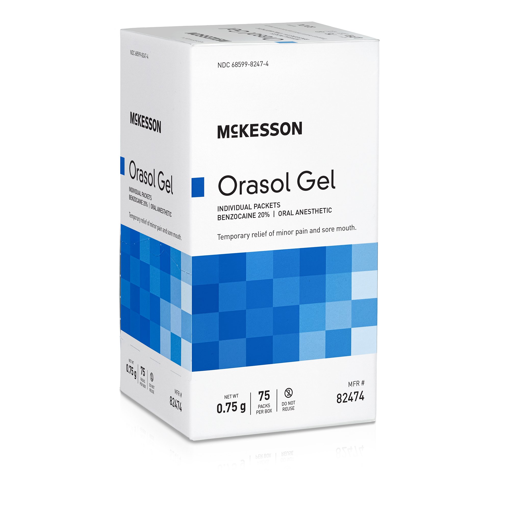 McKesson Brand 82474 - McKesson Benzocaine Oral Pain Relief - 75/Box, 900/Case