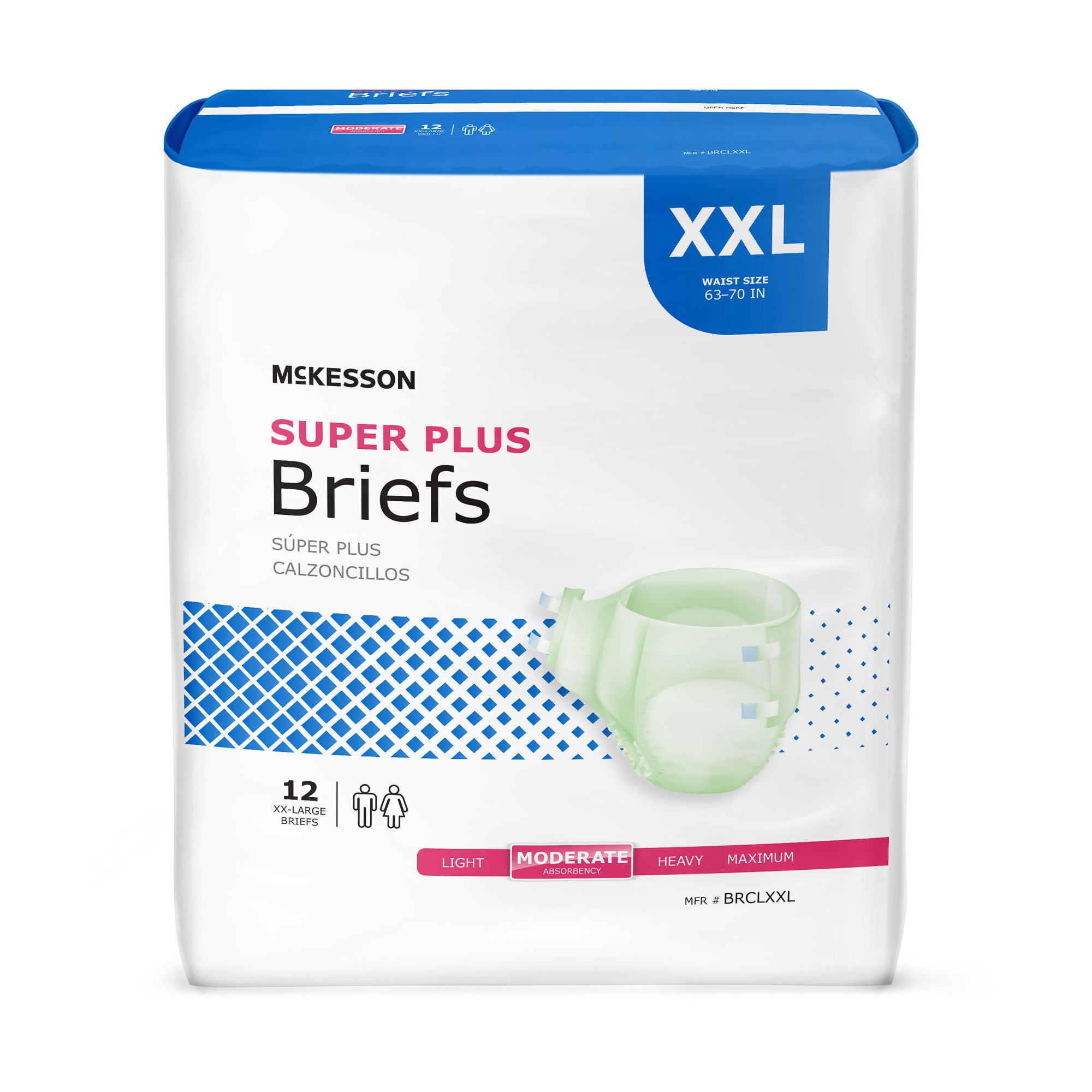 McKesson Brand - BRCLXXL Incontinence Brief McKesson Super Plus Adult 2X-Large Unisex Disposable Moderate Absorbency