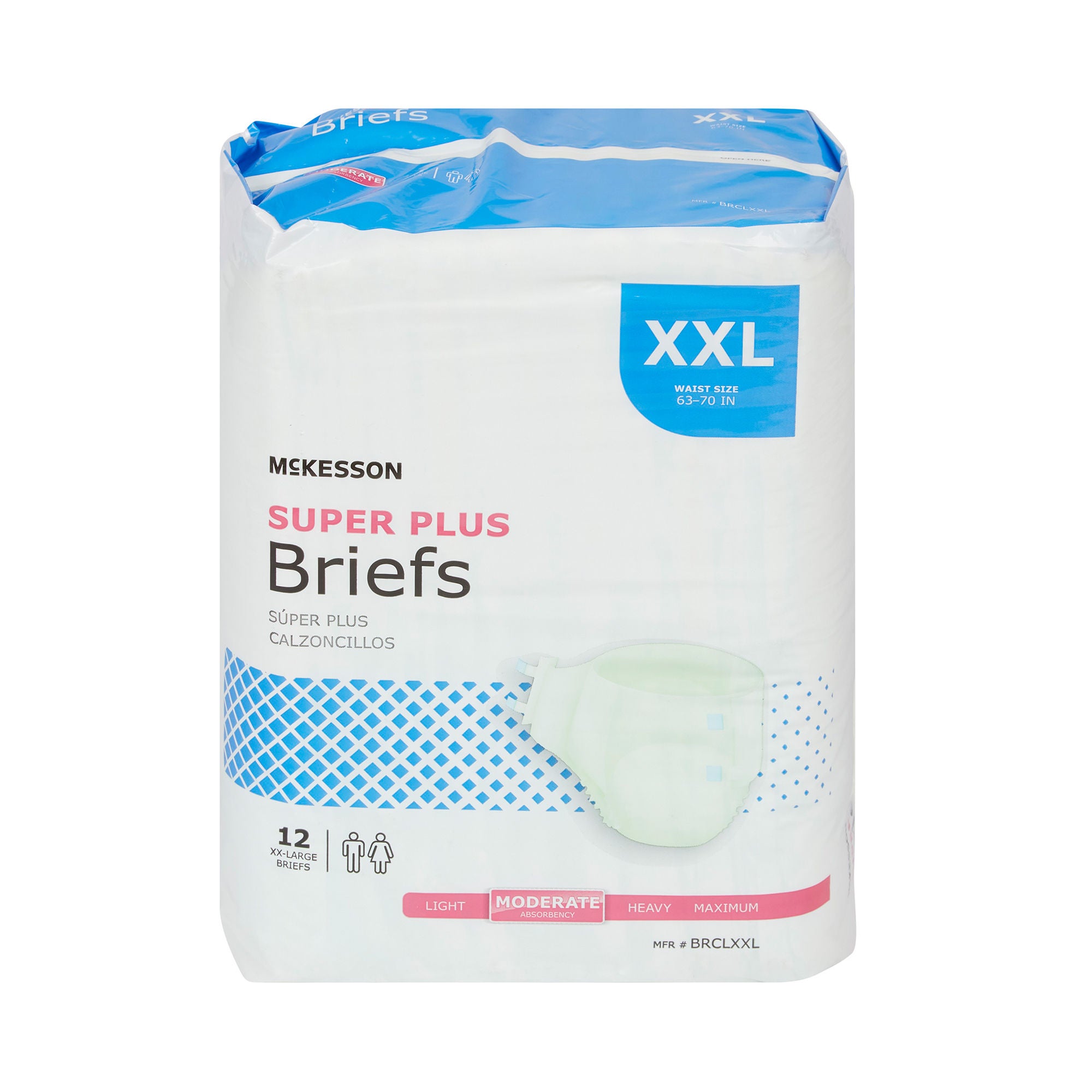 McKesson Brand - BRCLXXL Incontinence Brief McKesson Super Plus Adult 2X-Large Unisex Disposable Moderate Absorbency