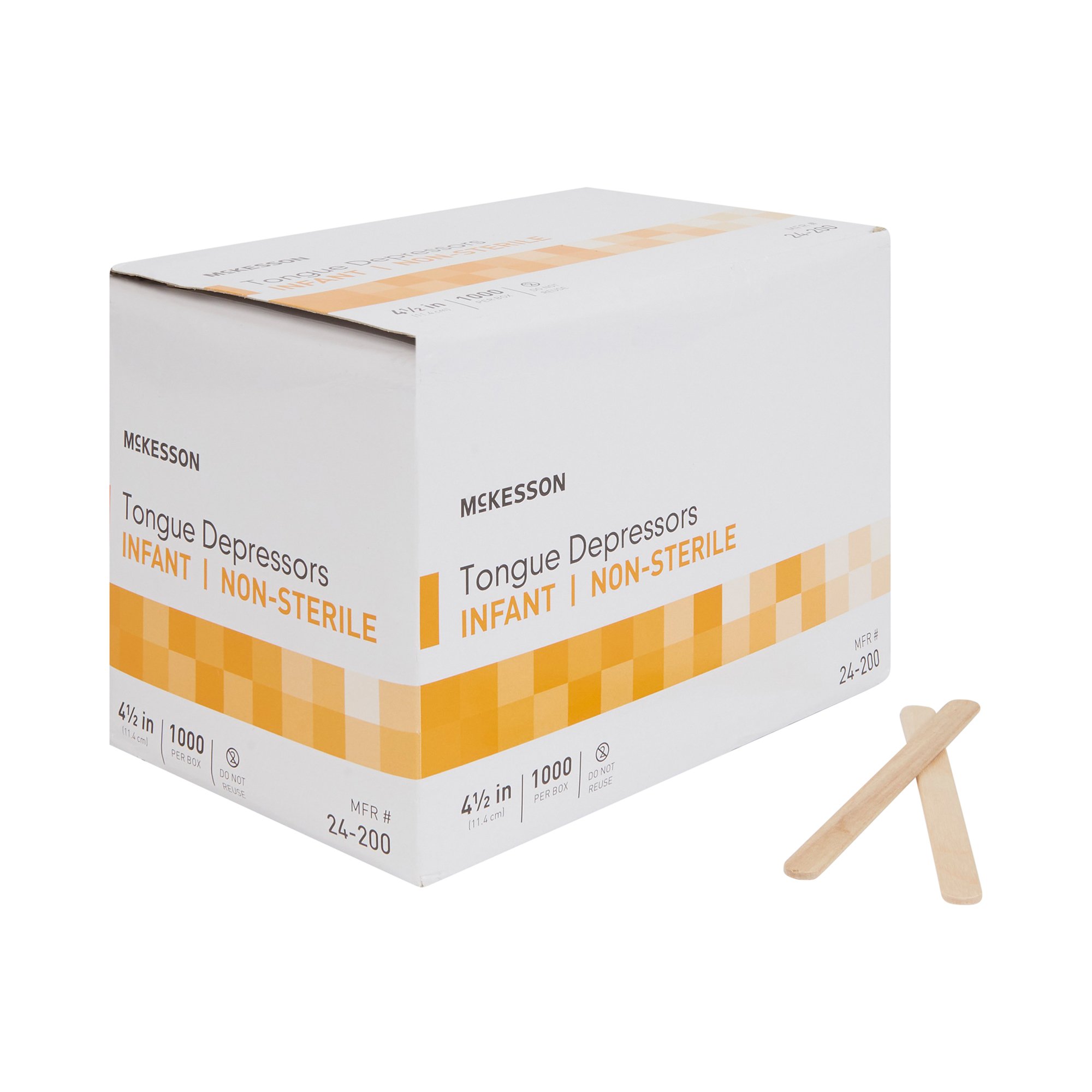 McKesson Brand 24-200 - McKesson Tongue Depressor for Infant Use, Nonsterile - 1000/Box, 10000/Case