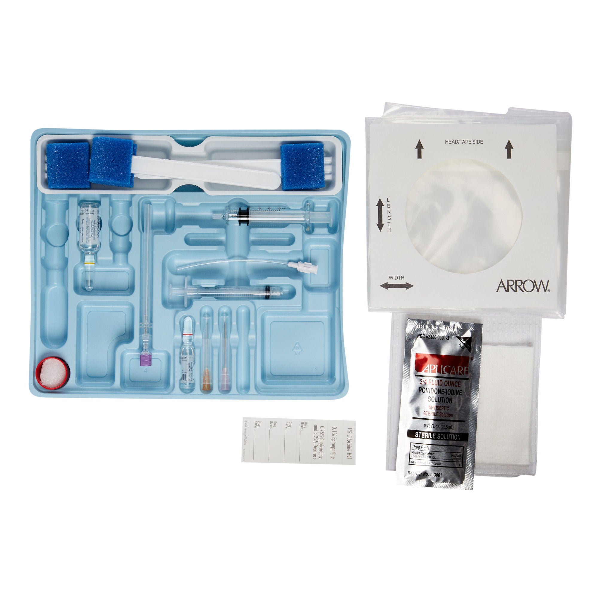 Teleflex Medical - ASA-24103-SB Spinal Anesthesia Tray Arrow™ SureBlock™ 24 Gauge 4 Inch