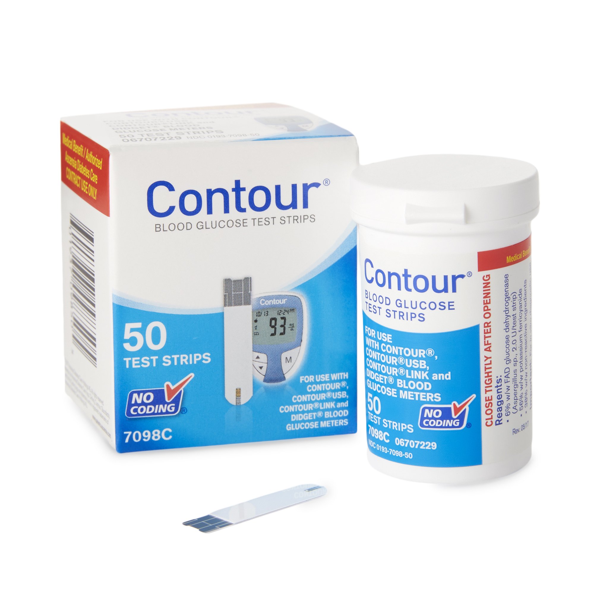 Ascensia Diabetes Care 7098C - Bayer Contour® Blood Glucose Test Strips - 50/Box, 1200/Case