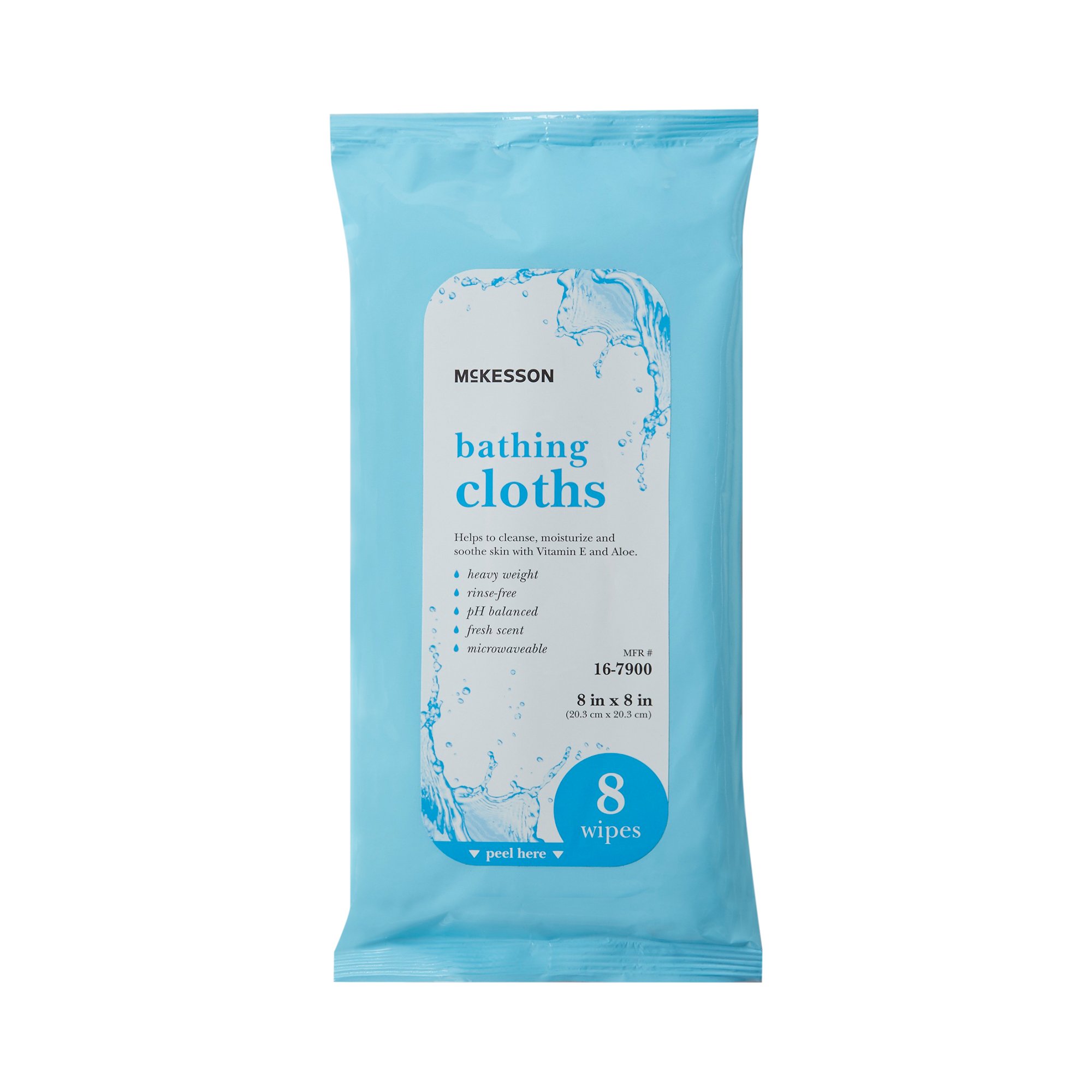McKesson Brand 16-7900 - McKesson Scented Rinse-Free Bath Wipe, Soft Pack - 8/Pack, 352/Case