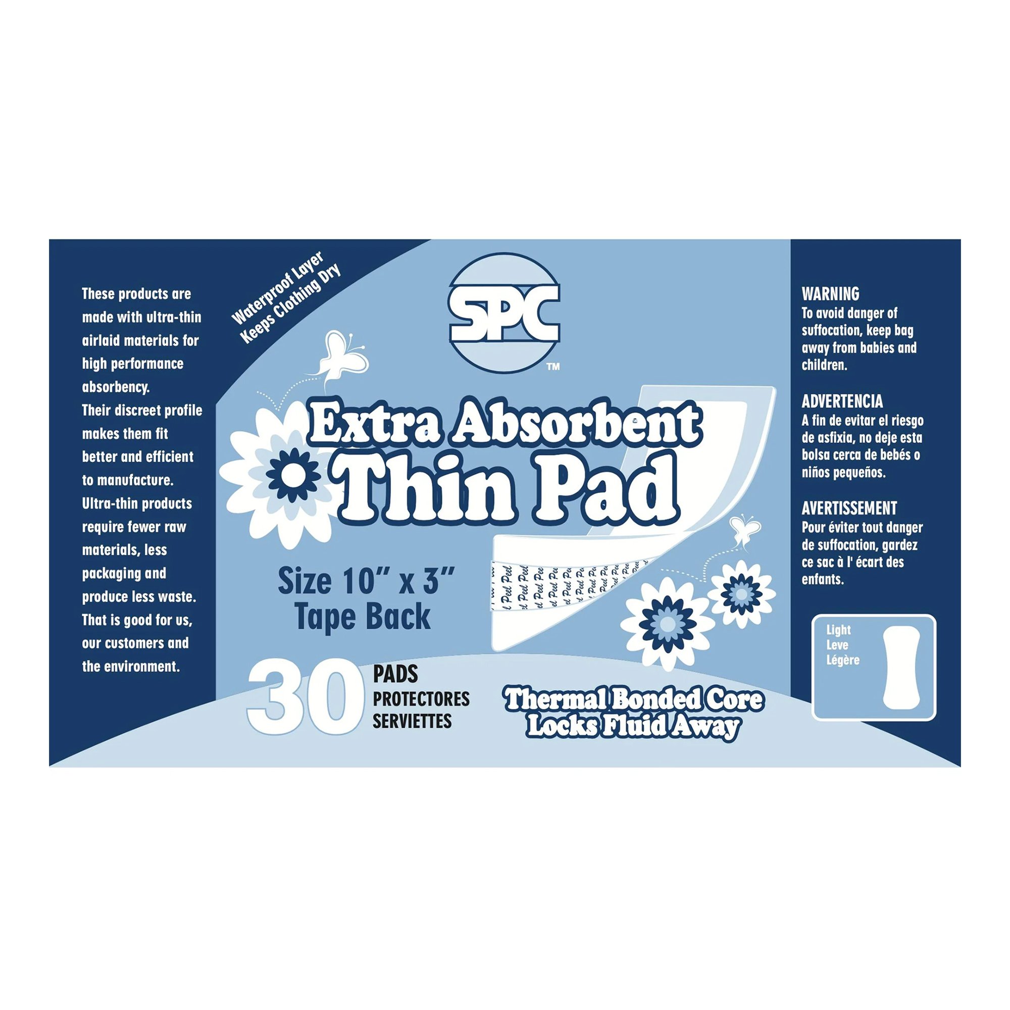 Sigma Supply & Distribution Inc SPC82473 - SPC Incontinence Liner, 12 Inch Length - 30/Pack, 180/Case