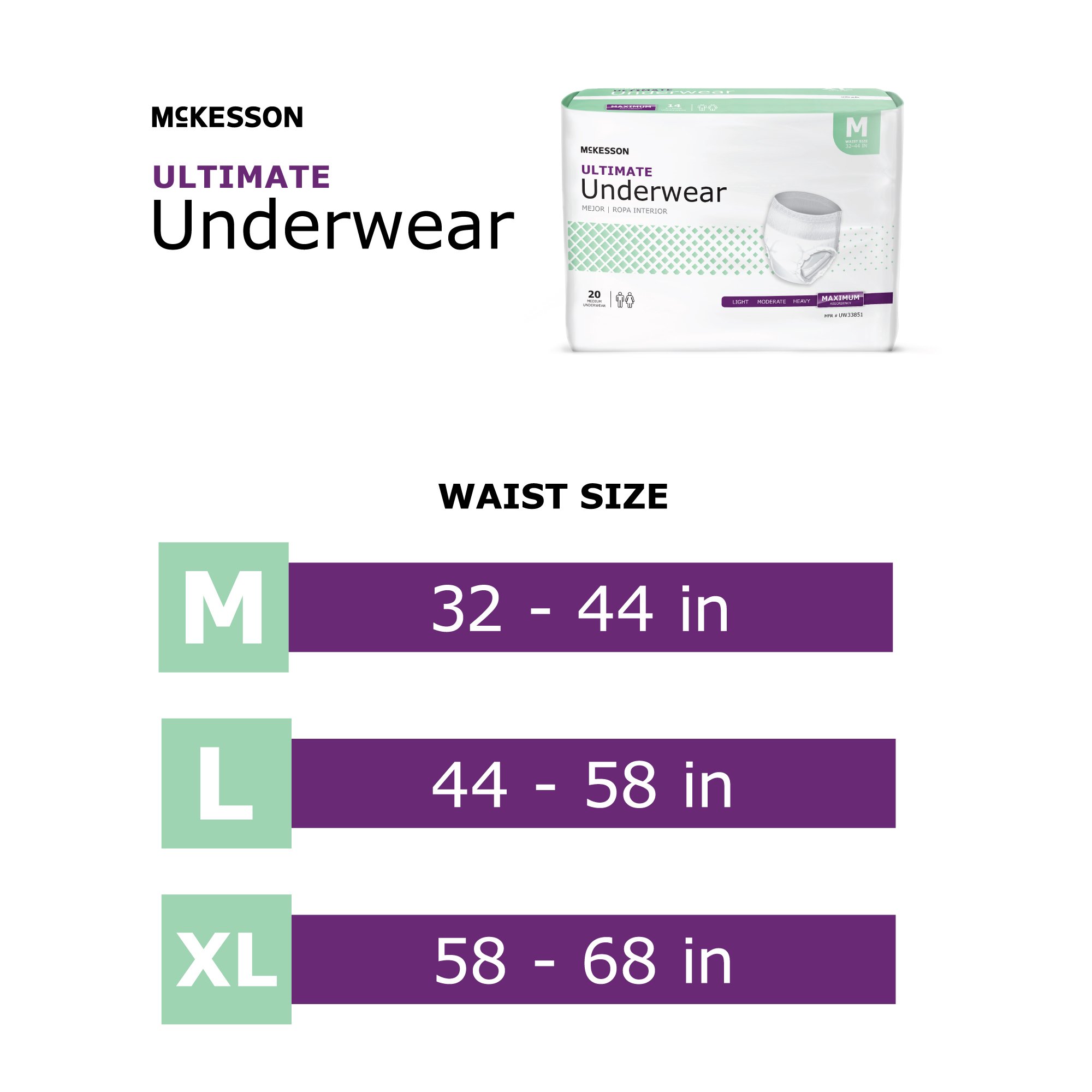 McKesson Ultimate Underwear Absorbent Underwear UW33852 by McKesson Brand