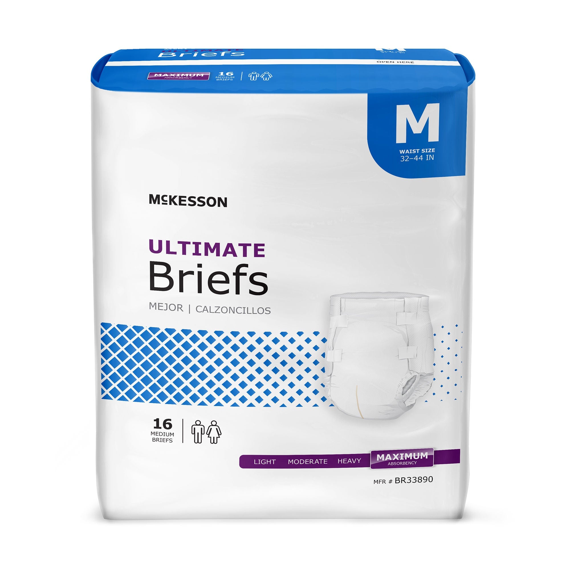 McKesson Brand - BR33890 Incontinence Brief McKesson Adult Medium Unisex Disposable Heavy Absorbency