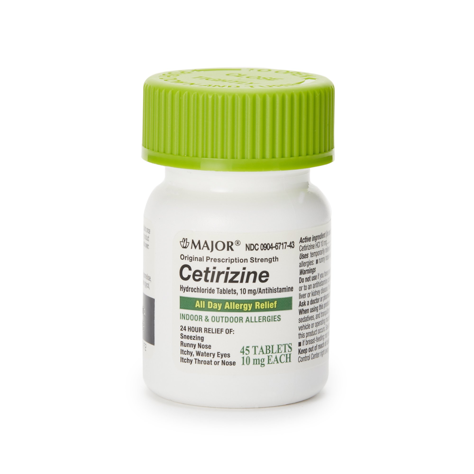 Major Pharmaceuticals 00904671743 - Major® Cetirizine Antihistamine All Day Allergy Relief - 1/Bottle
