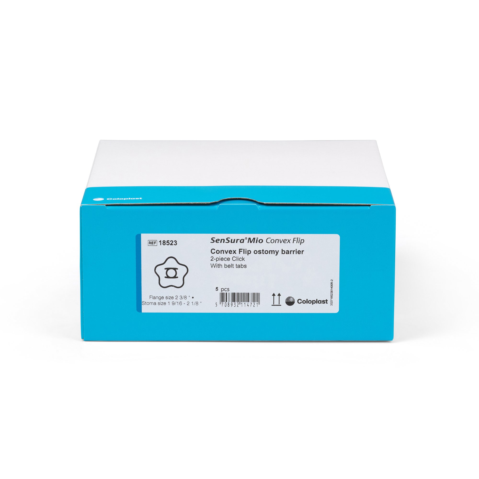 Coloplast 18532 - SenSura® Mio Convex Flip Ostomy Barrier, 50 mm Stoma Openings, Yellow Match - 5/Box