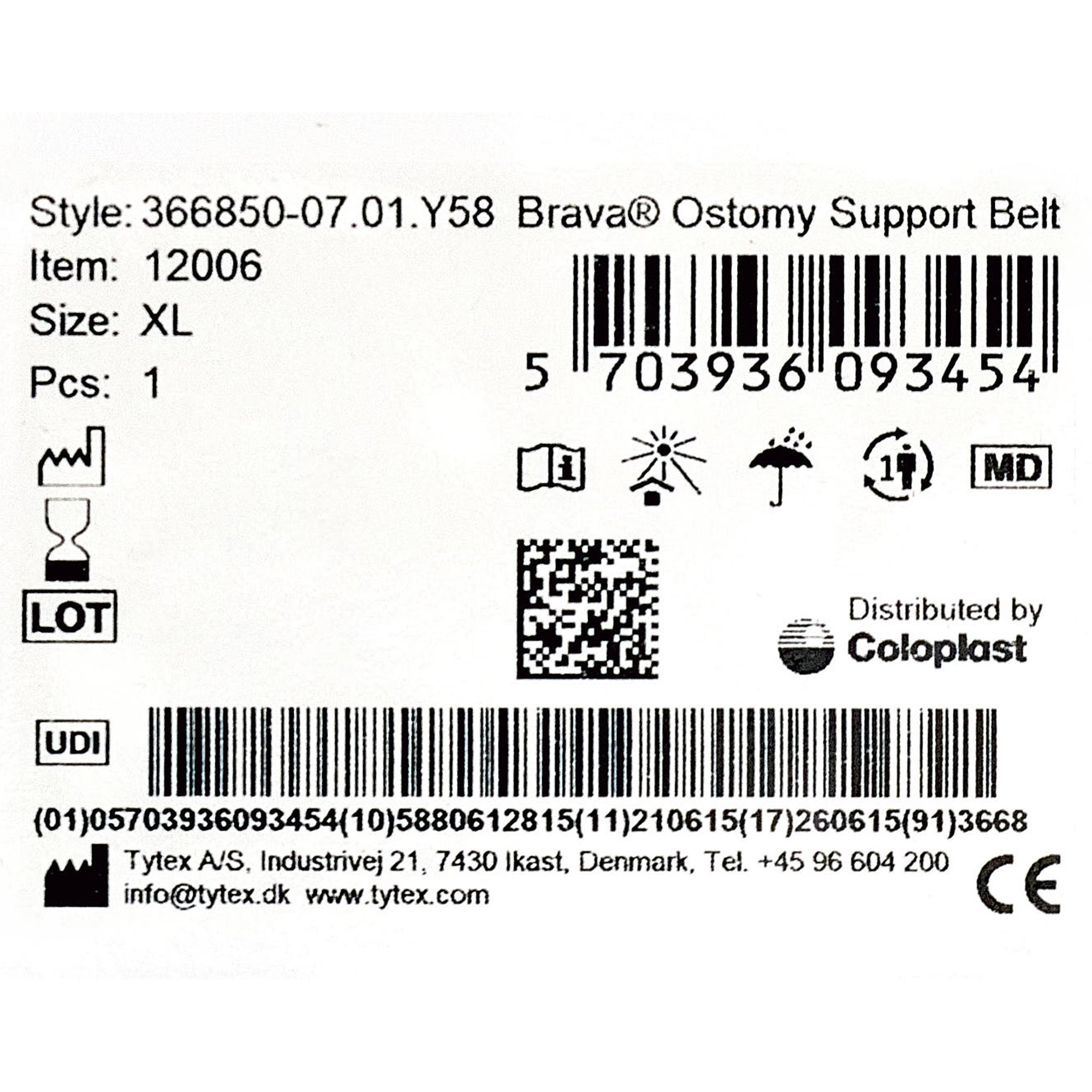 Coloplast 12006 - Brava® Support Belt for Ostomy Appliance, fits 37 – 42 inch waists - 1/Each, 1/Box