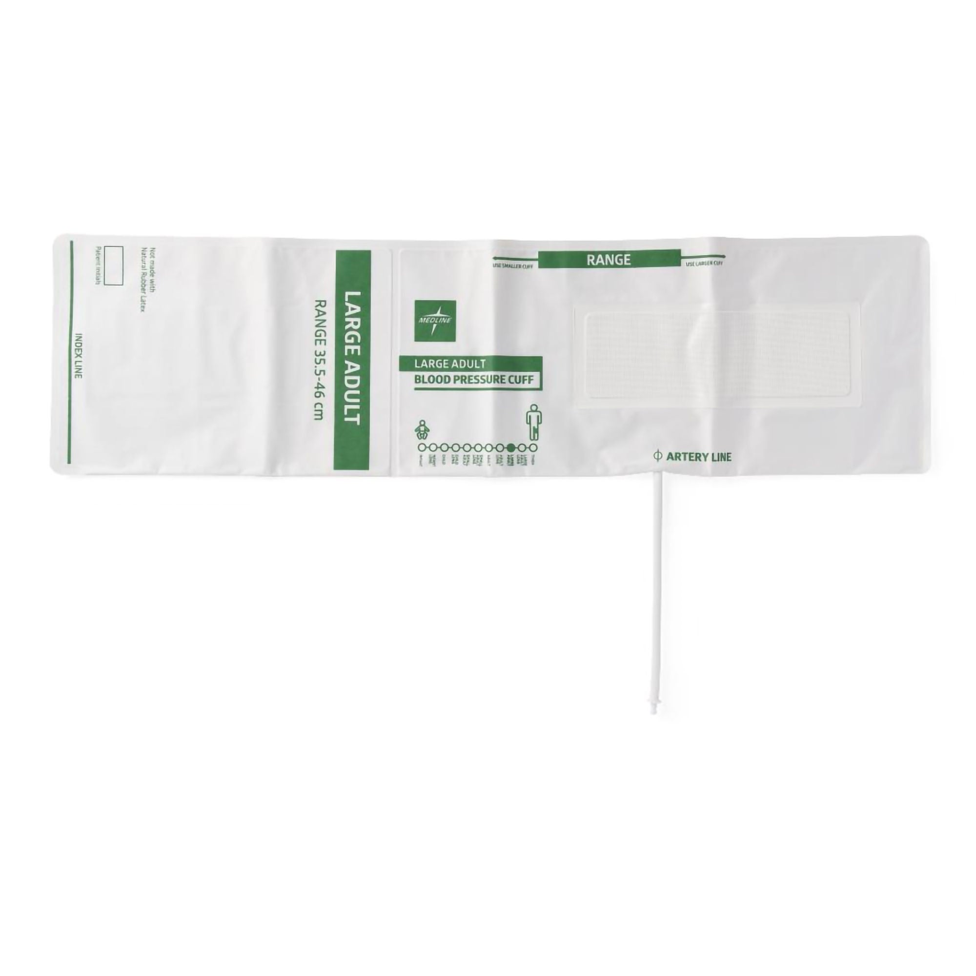 Medline - MDS9914HP Single Patient Use Blood Pressure Cuff Bariatric Contour 38 to 54 cm Leg Cloth Fabric Cuff Large Adult Cuff