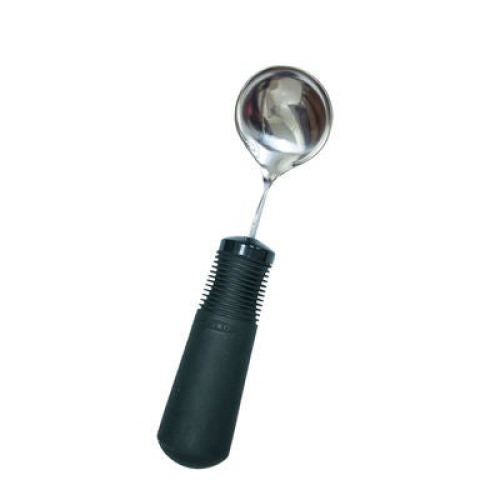 Fabrication Enterprises - 61-0223 Teaspoon Good Grips® Built Up Handle Silver / Black Rubber / Stainless Steel