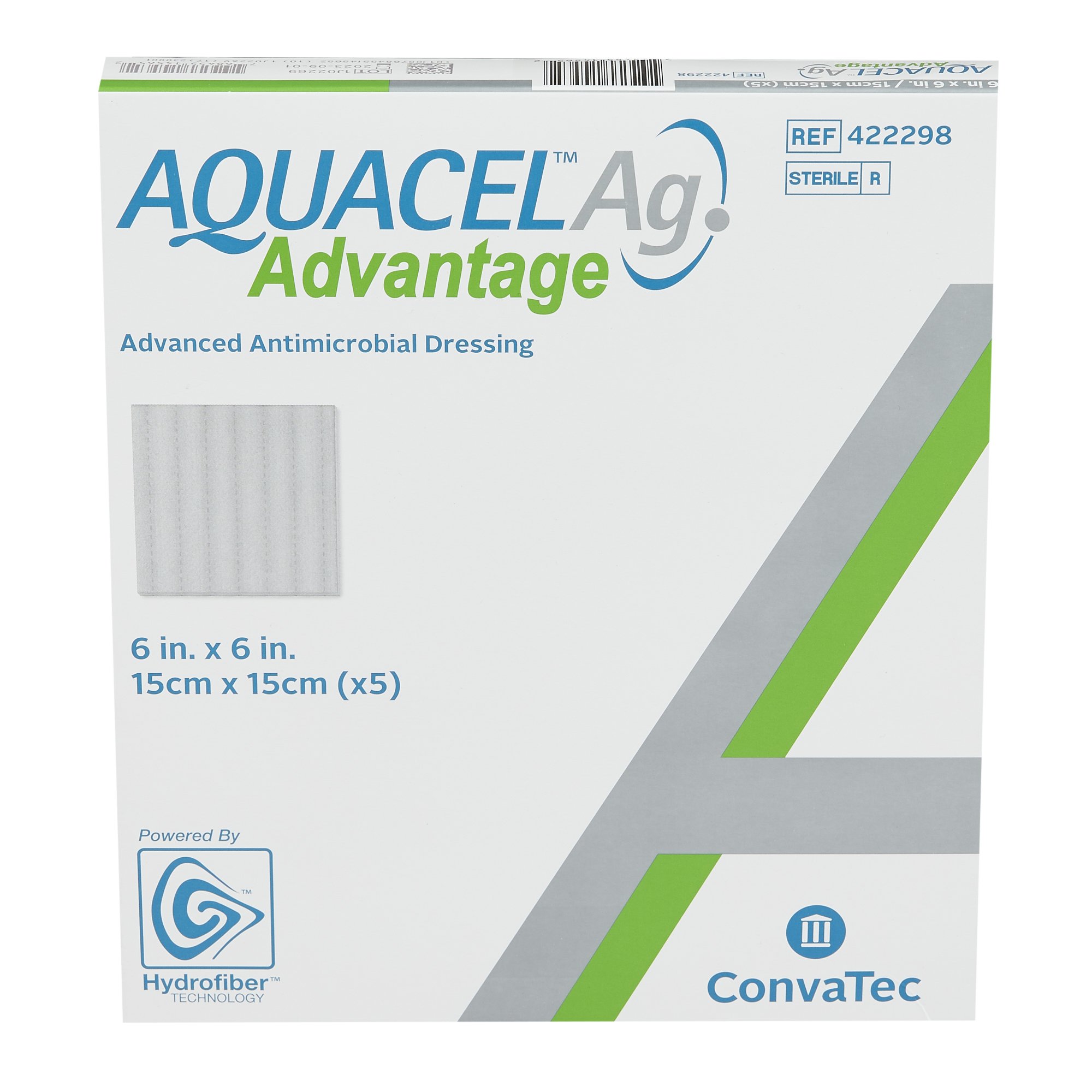 ConvaTec 422298 - Aquacel® Ag Advantage Silver Dressing, 6 x 6 Inch - 1/Each, 5/Box