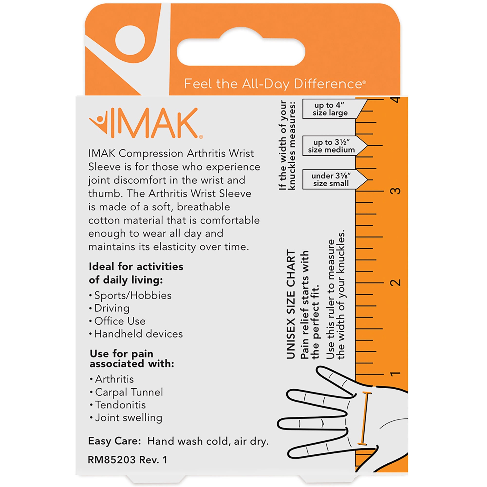 Brownmed - A20132 Compression Sleeve IMAK® Arthritis Large Soft Gray Wrist / Thumb