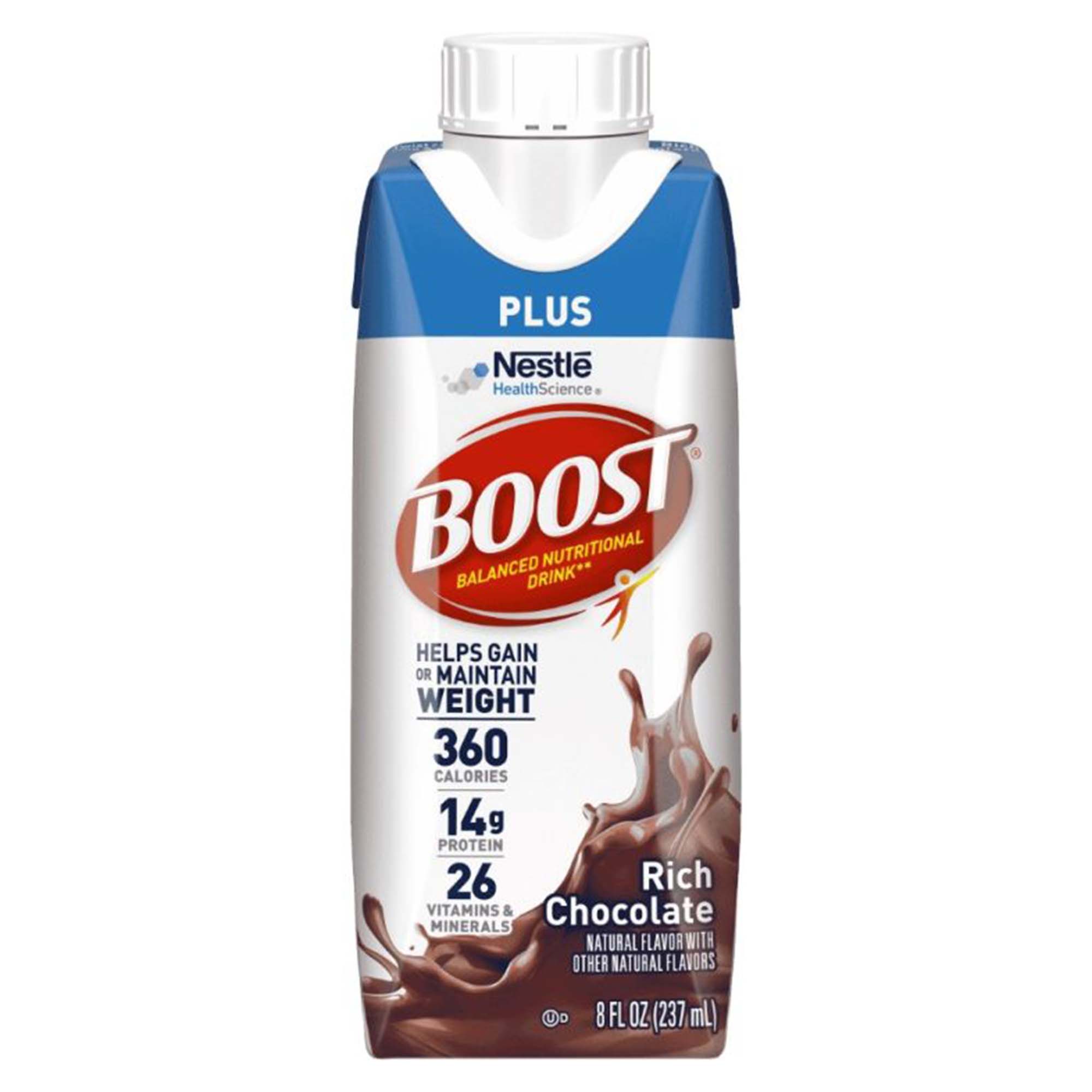 Nestle Healthcare Nutrition - 00041679932360 Boost® Plus Chocolate Balanced Nutritional Drink, 8-ounce bottle