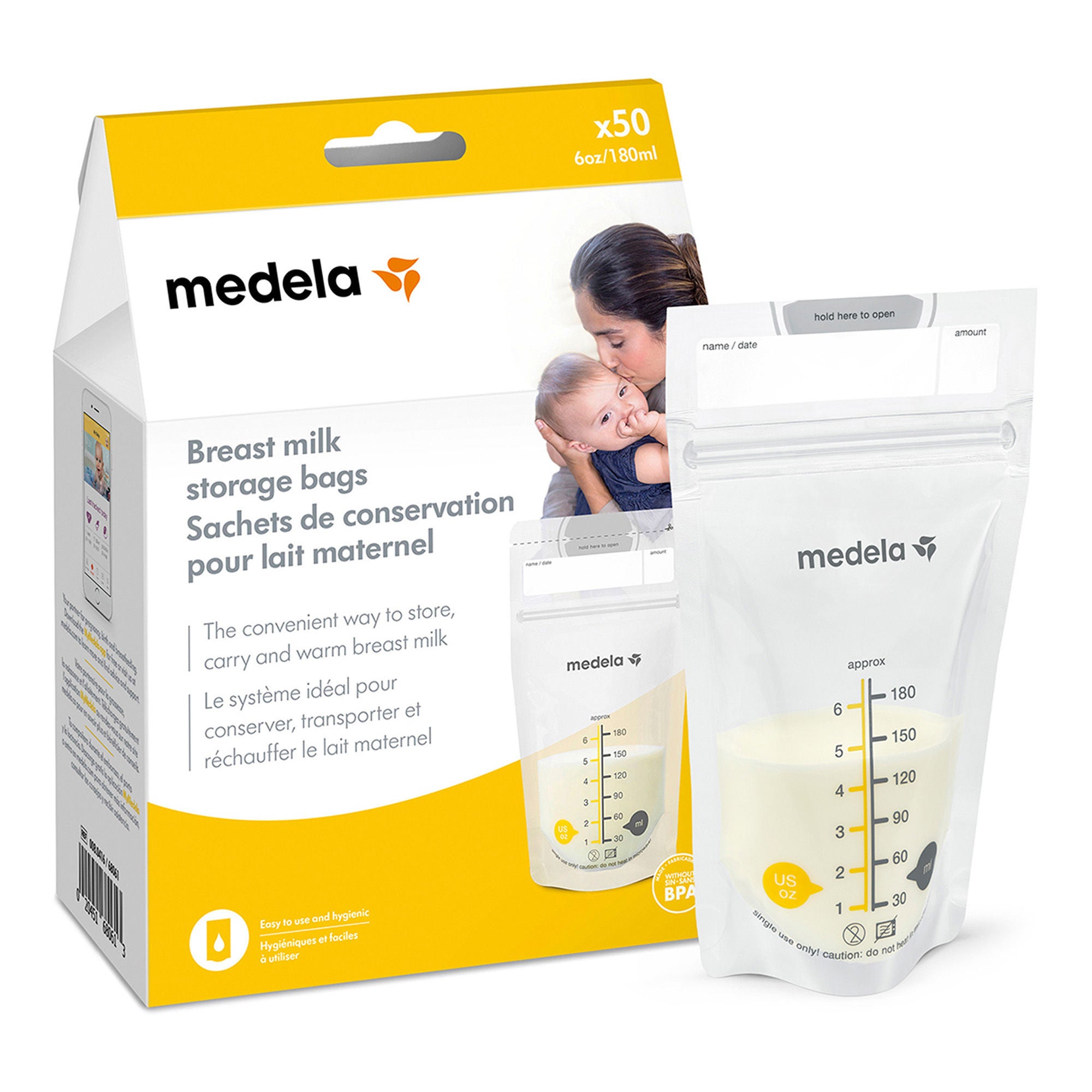 Medela - 68061 Breast Milk Storage Bag 6 oz. Clear