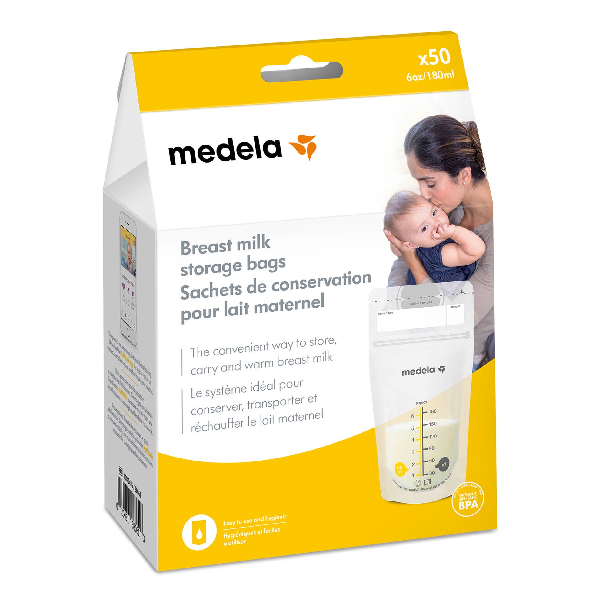 Medela - 68061 Breast Milk Storage Bag 6 oz. Clear