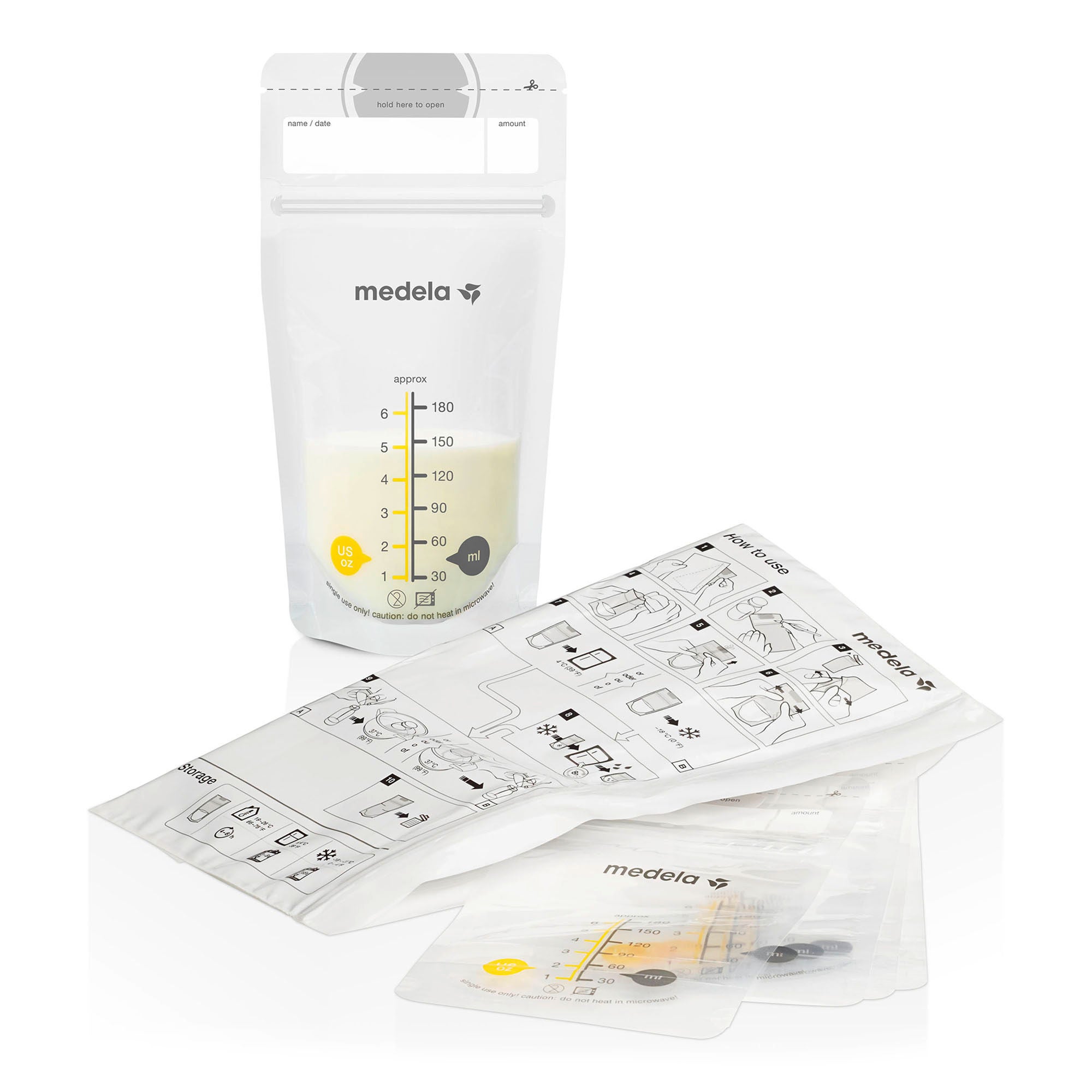 Medela - 68061 Breast Milk Storage Bag 6 oz. Clear