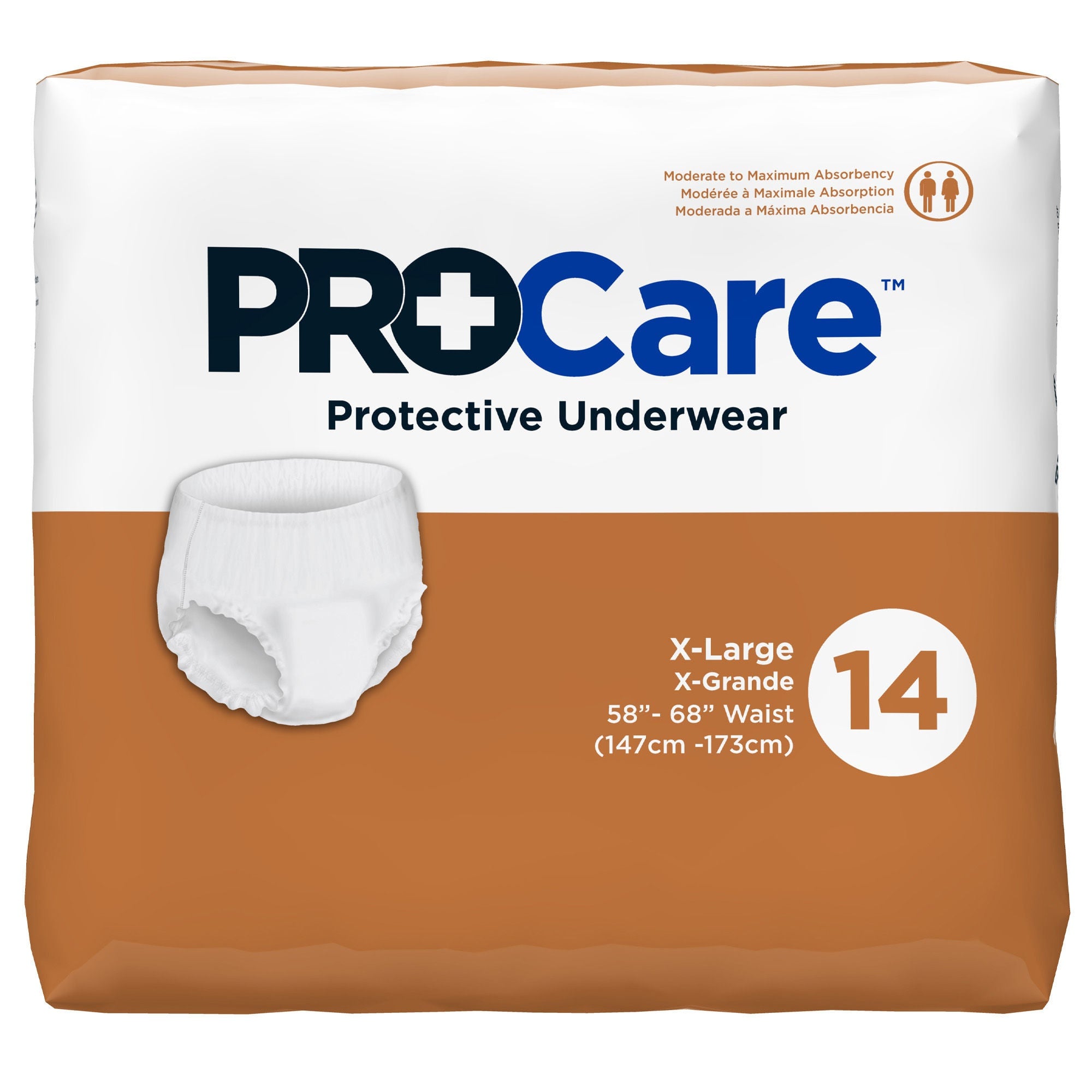 First Quality Products LLC - CRU-514 Absorbent Underwear ProCare™ Pull On with Tear Away Seams Adult X-Large Unisex Disposable Moderate Absorbency