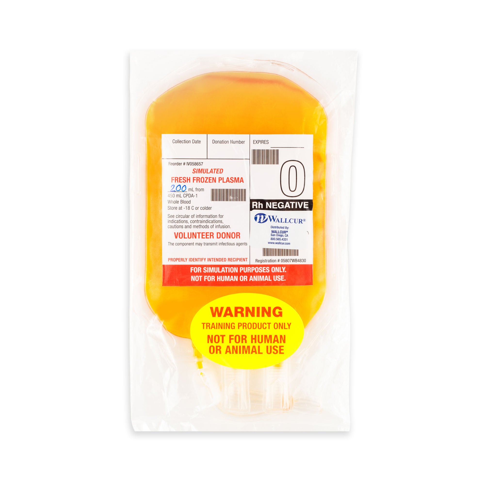 Wallcur - 254FP Clinical Training Plasma Bag Practi-Fresh Frozen Plasma Bags™