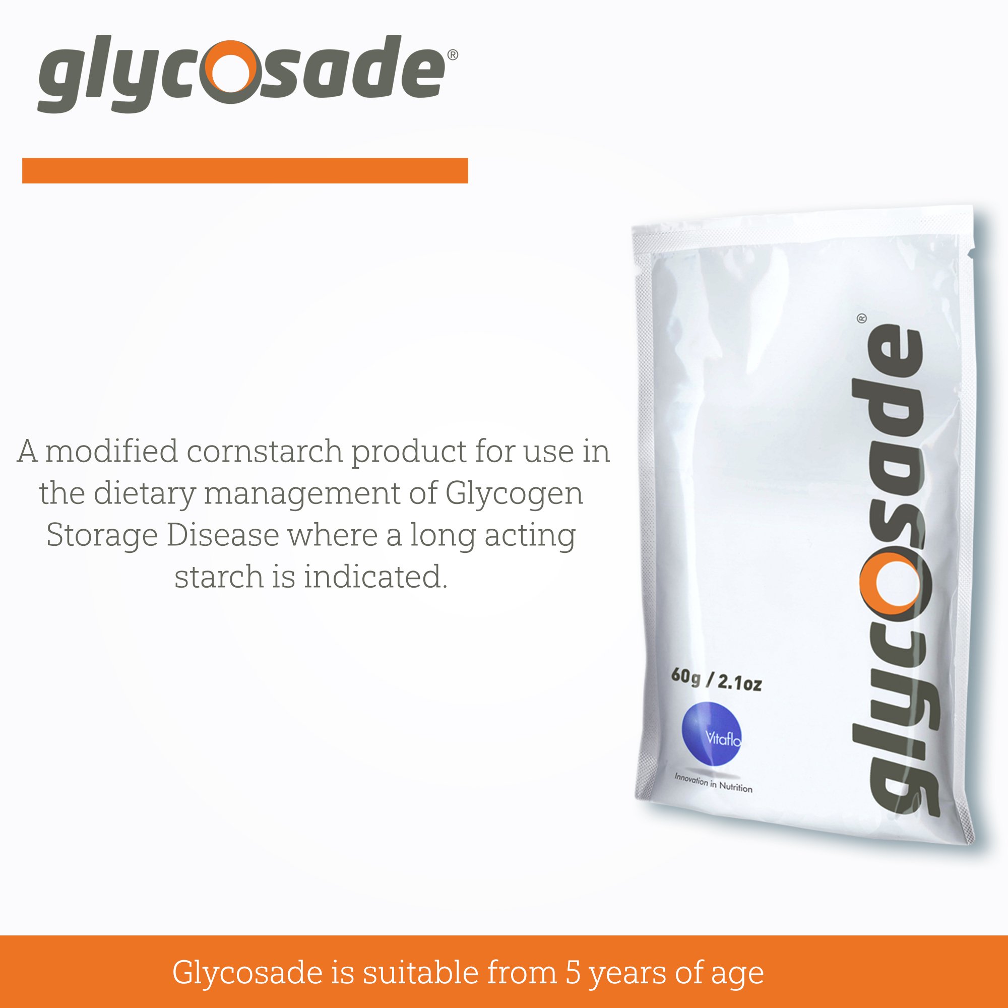 Vitaflo USA LLC - 812539021346 Glycosade® High Amylopectin Cornstarch for Dietary Management of Hepatic GSD