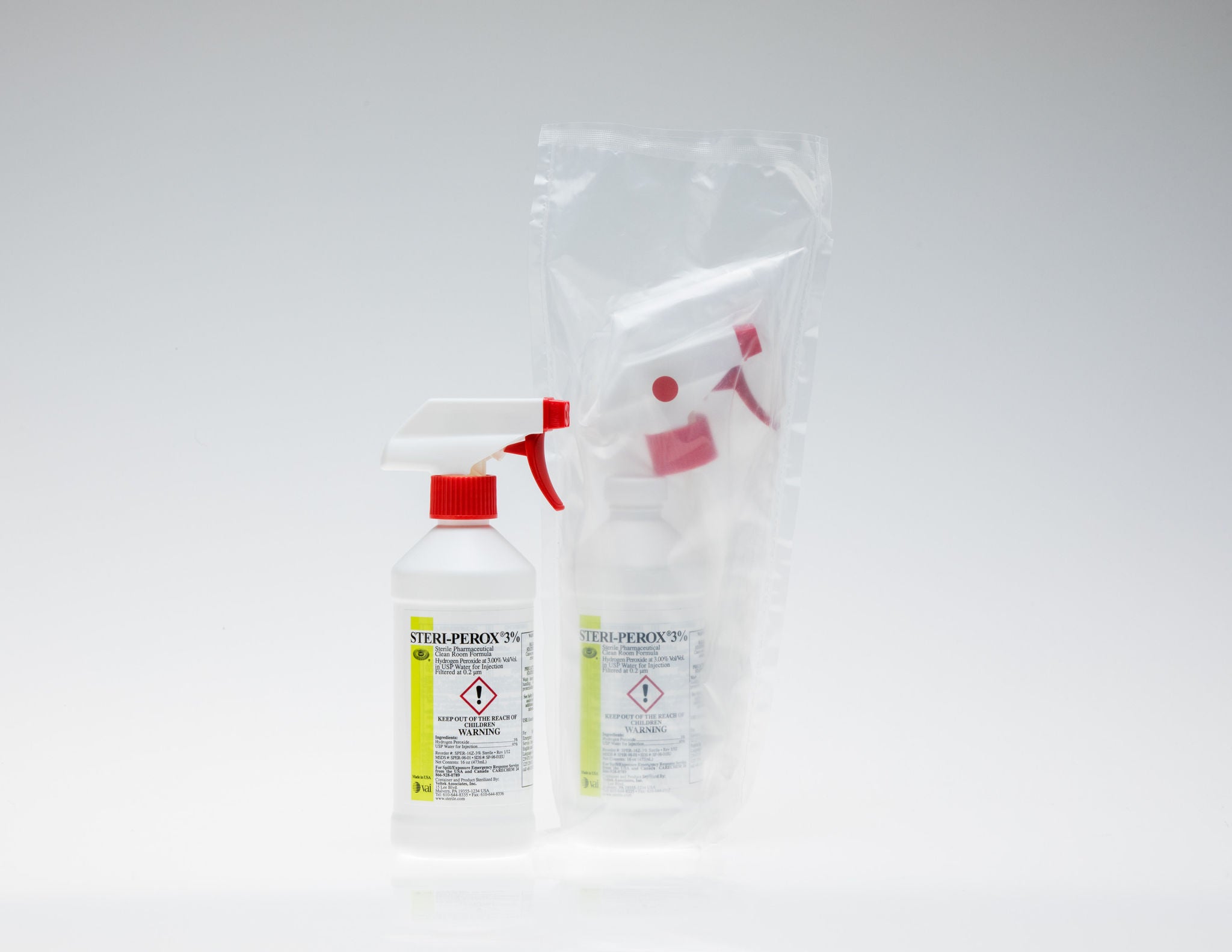 Veltek Associates - SPER-16Z-3% Surface Disinfectant Cleaner STERI-PEROX® 3% Peroxide Based Trigger Spray Liquid 16 oz. Bottle Unscented Sterile